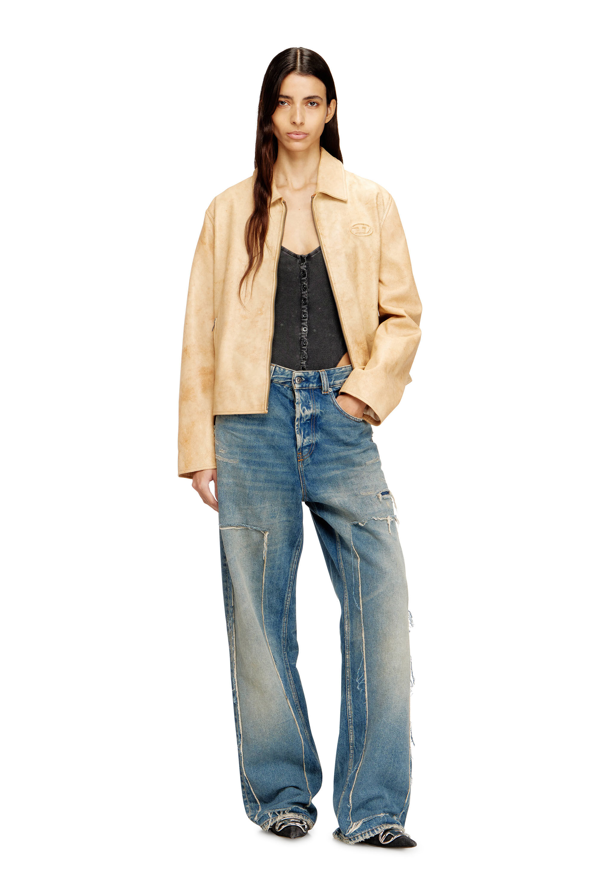 Diesel - L-AMAR-A-FEM-S1, Woman's Coach jacket in treated leather in null - 1