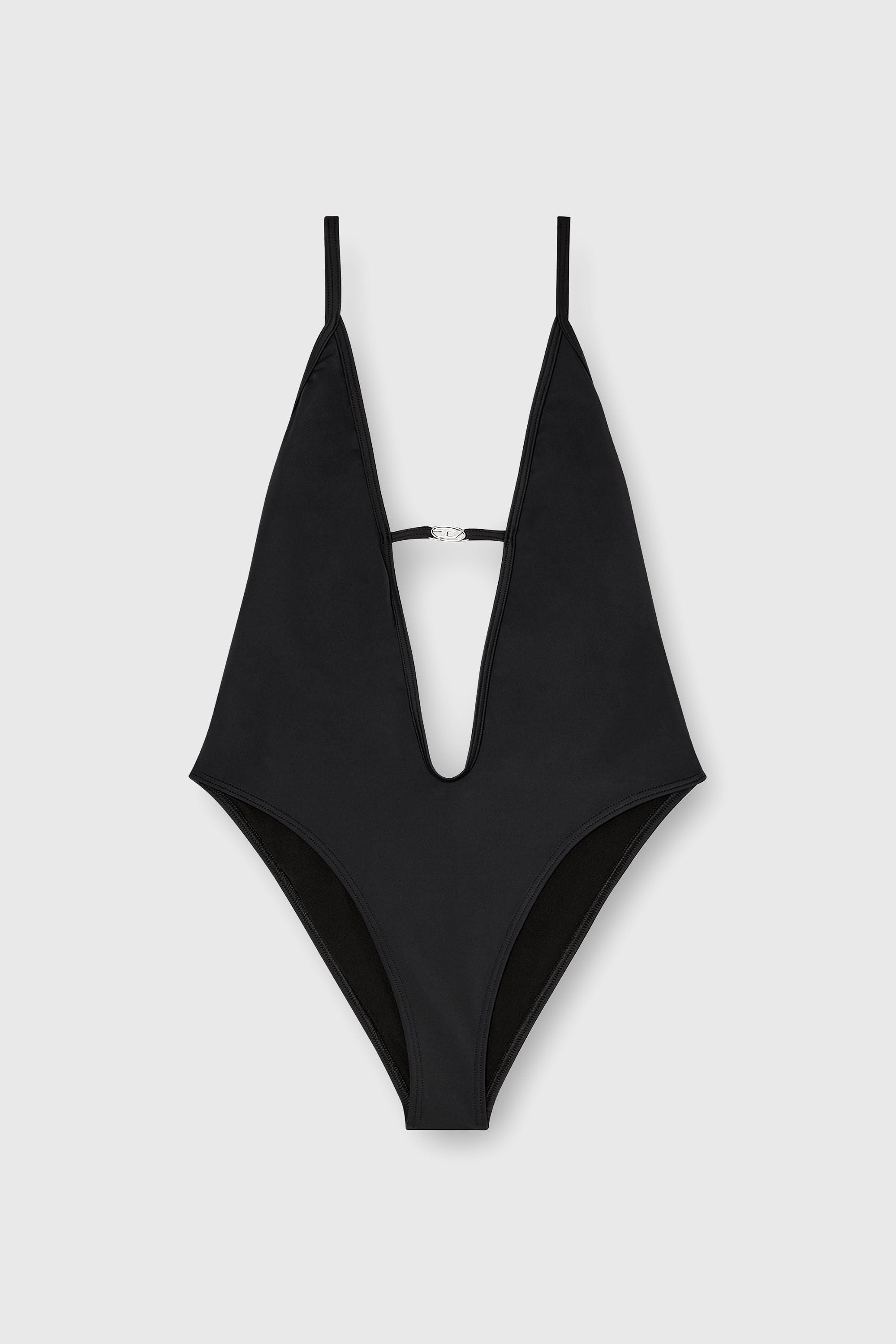 Diesel - DAISY-DNM, Woman's Swimsuit in nylon with deep neckline in Black - 6