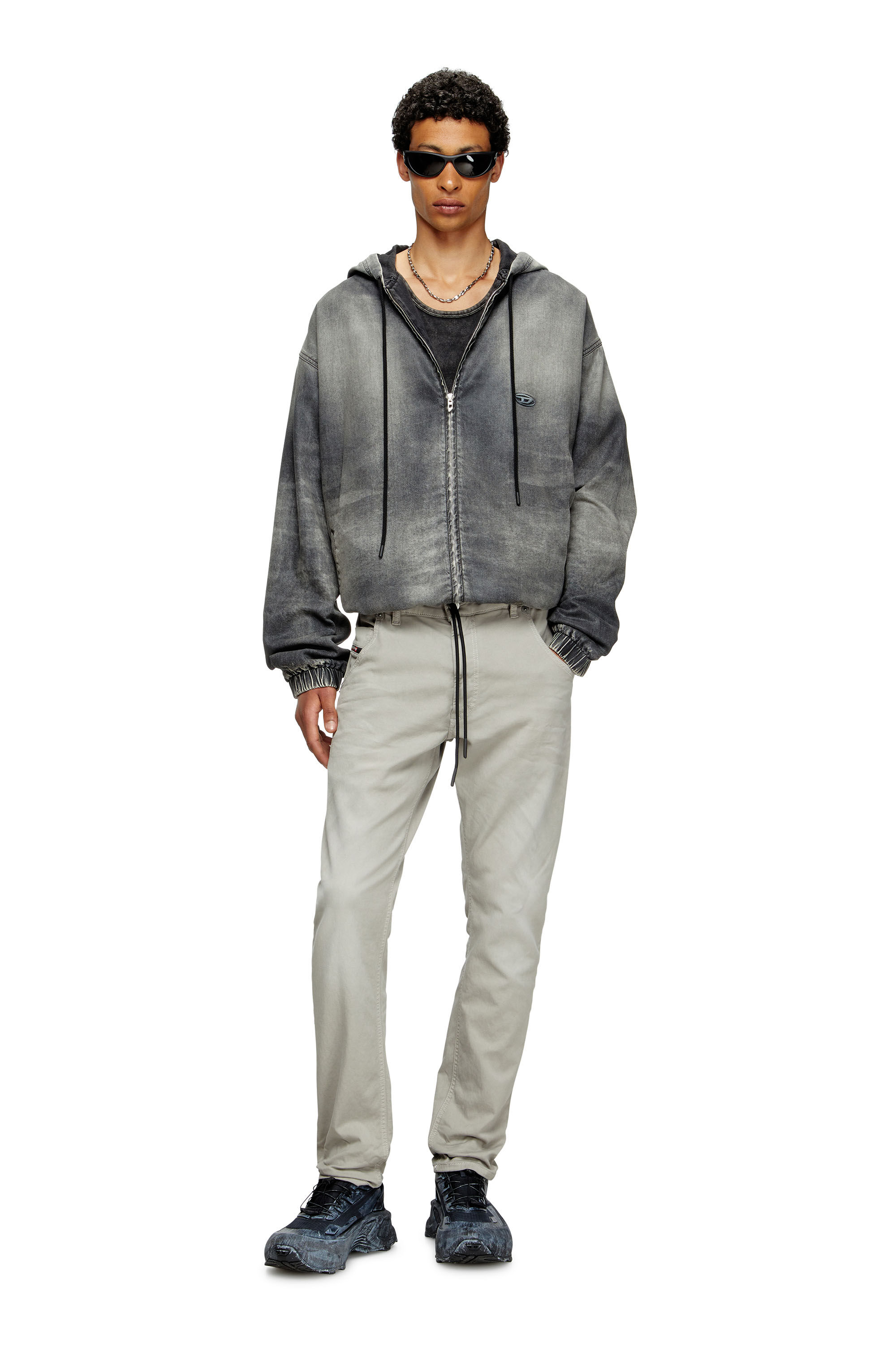 Diesel - Man's Regular 2030 D-Krooley Joggjeans® 0670M, Light Grey - 1