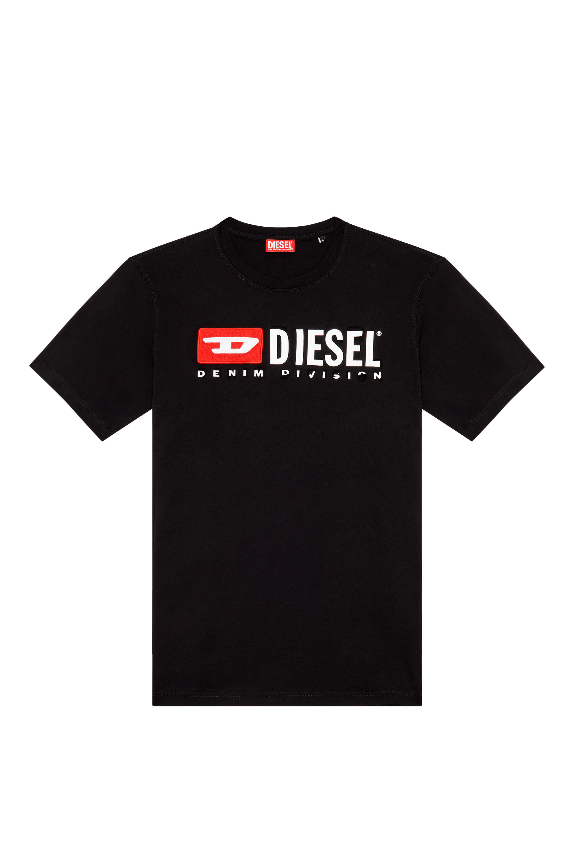 Diesel - T-JUST-DIVSTROYED, Man T-shirt with peel-off letters in Black - Image 2