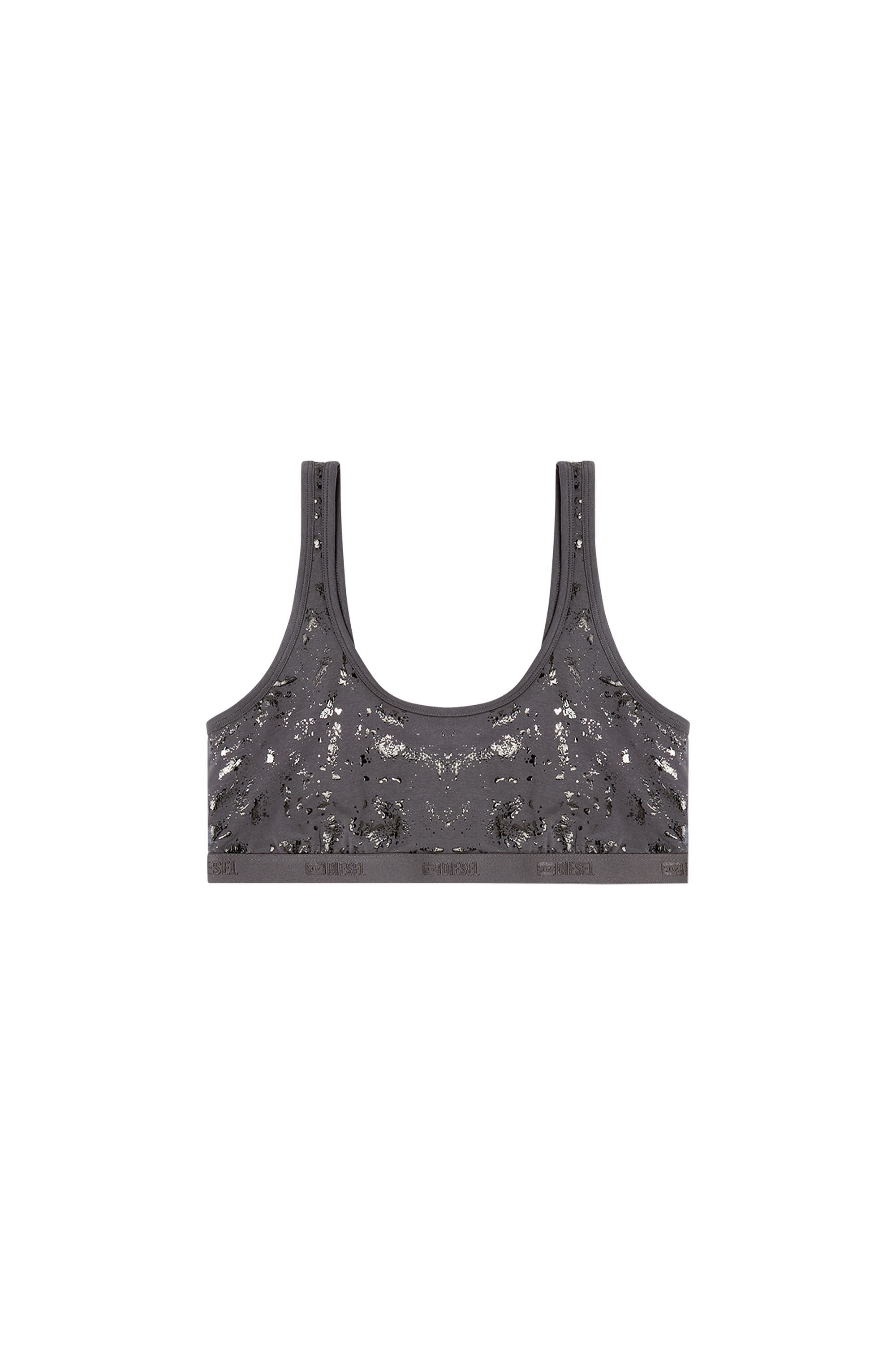 Diesel - ORIBA-GFT, Woman's Stretch-cotton bralette with metallic print in null - 2