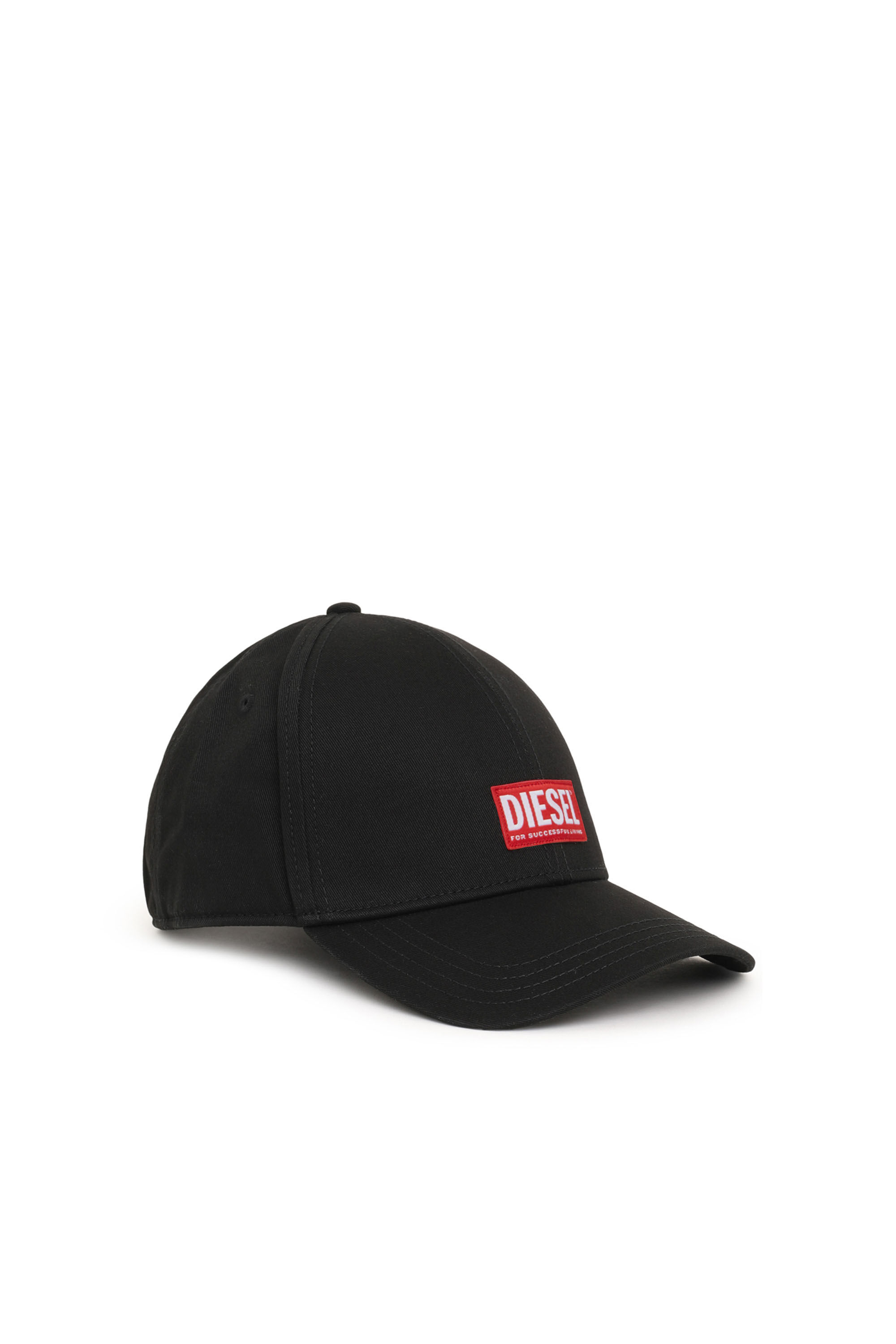 Diesel - CORRY-JACQ, Man Baseball cap with logo patch in Black - Image 1
