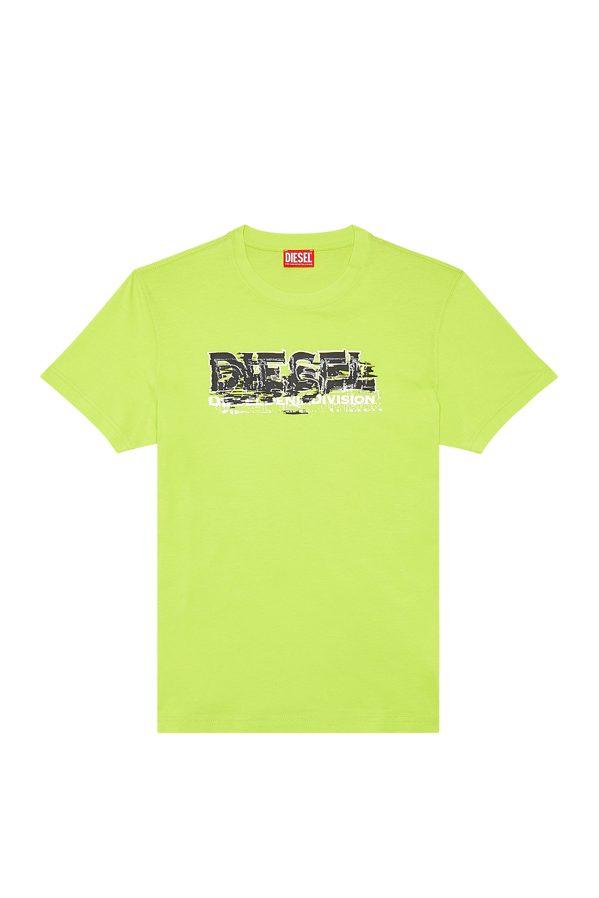Diesel - T-DIEGOR-K70, Man T-shirt with glitchy logo in Green - Image 2