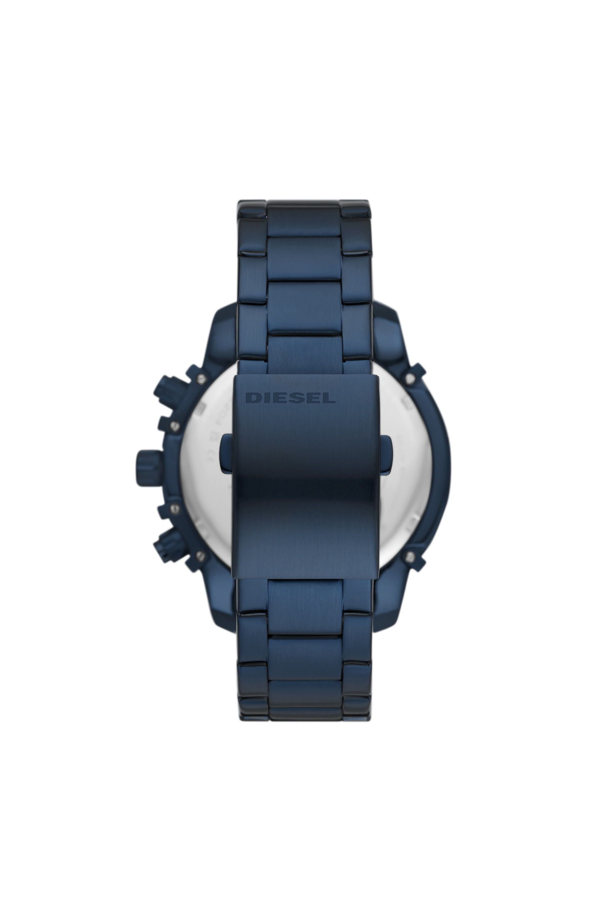 Diesel - DZ4596, Man's Griffed chronograph blue-tone stainless steel watch in Blue - 2