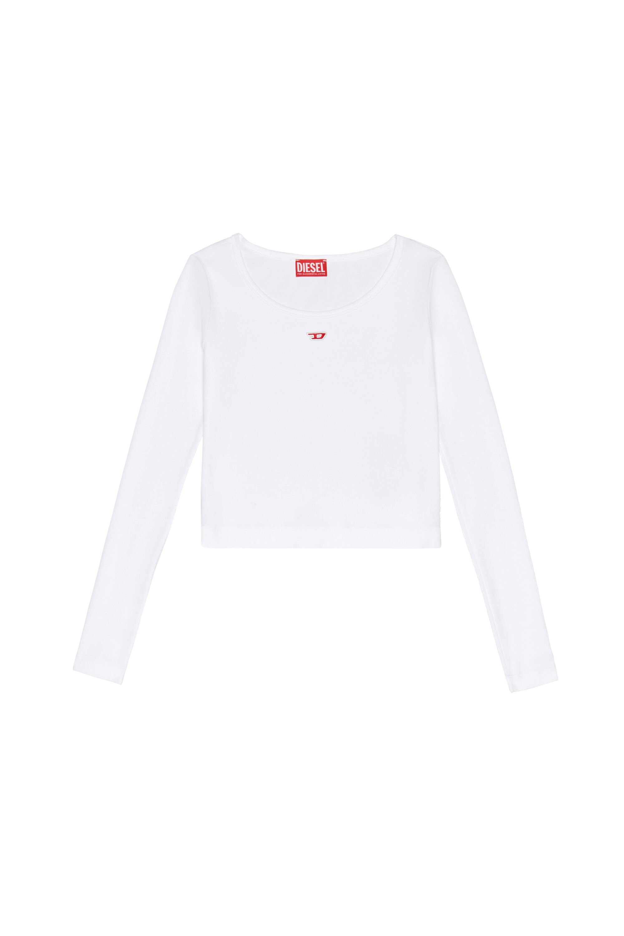 Diesel - T-BALLET-D, Woman Long-sleeve top with embroidered D patch in White - Image 2