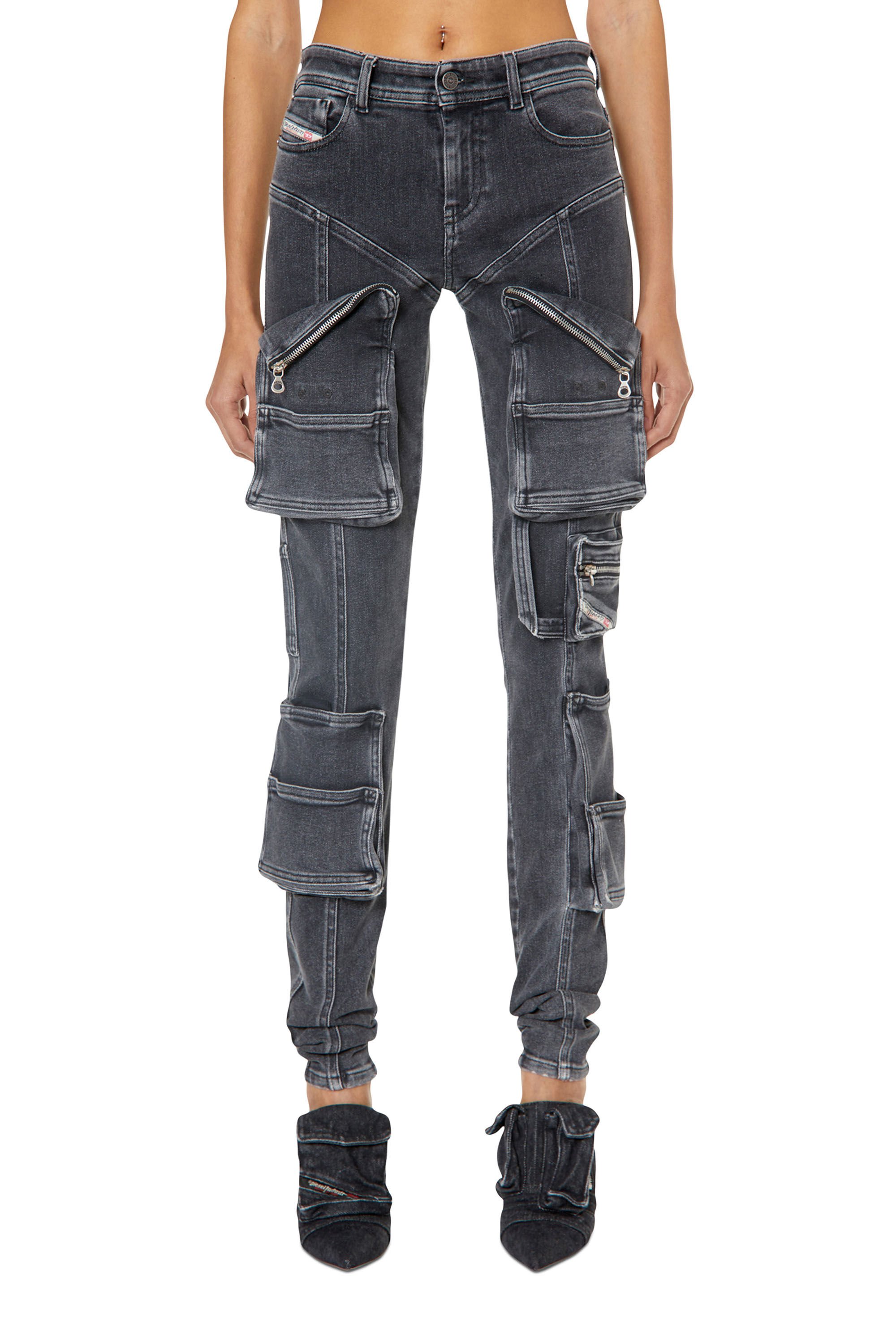 Diesel - Woman Super skinny Jeans 1984 Slandy-High 09F27, Black/Dark grey - Image 3
