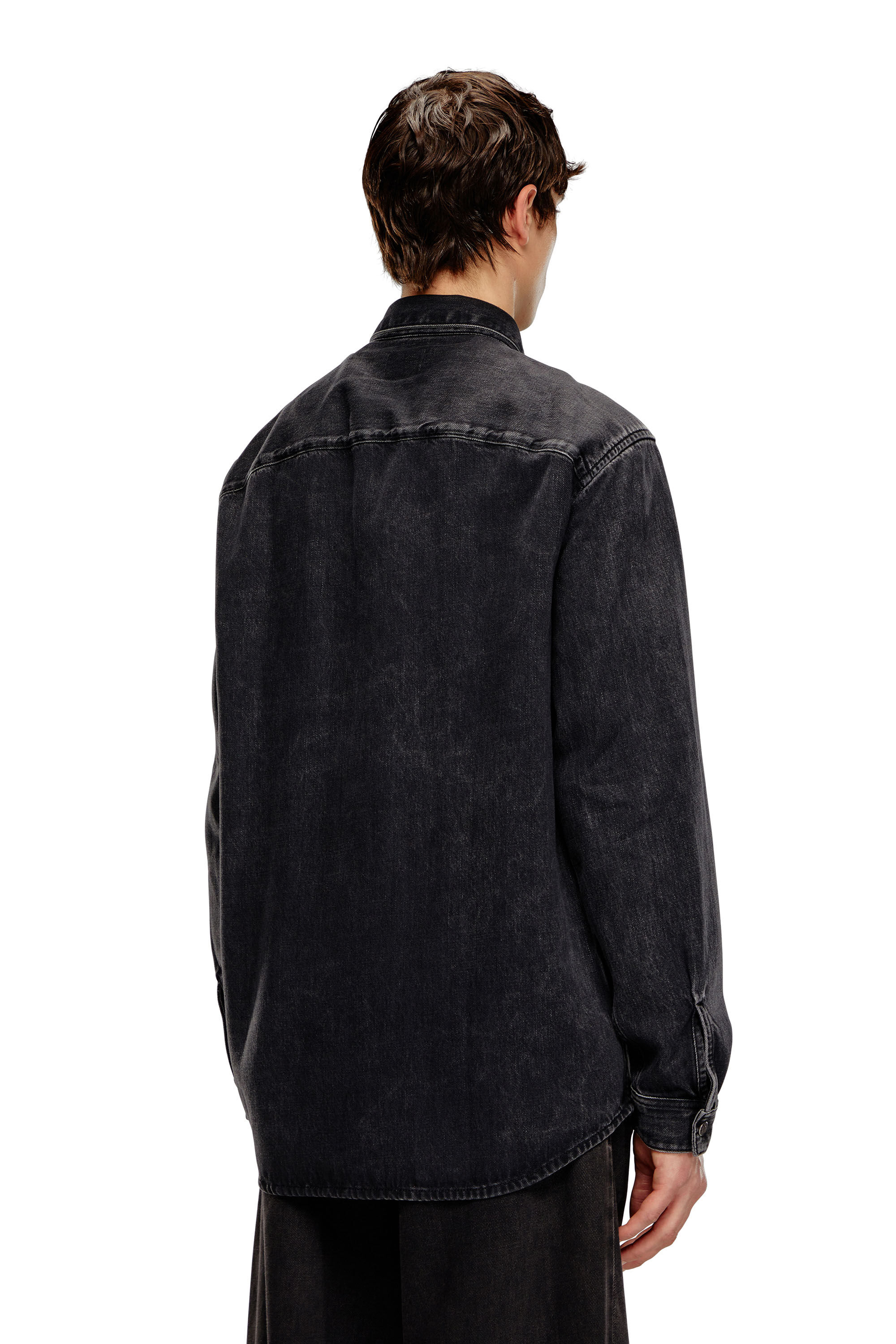 Diesel - D-SIMPLY, Man Shirt in Tencel denim in Black - Image 4