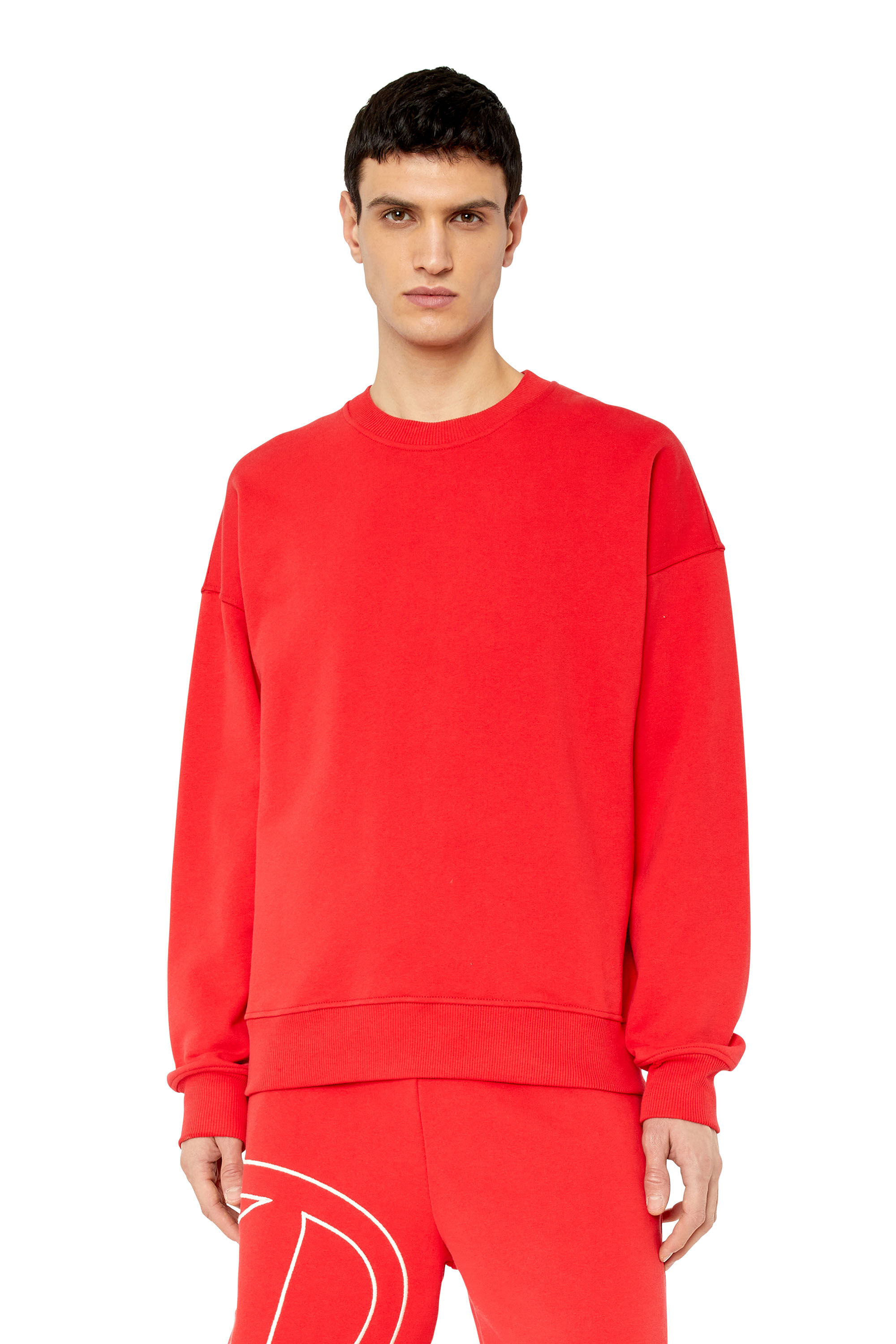 Diesel - S-ROB-MEGOVAL, Man Sweatshirt with back maxi D logo in Red - Image 4