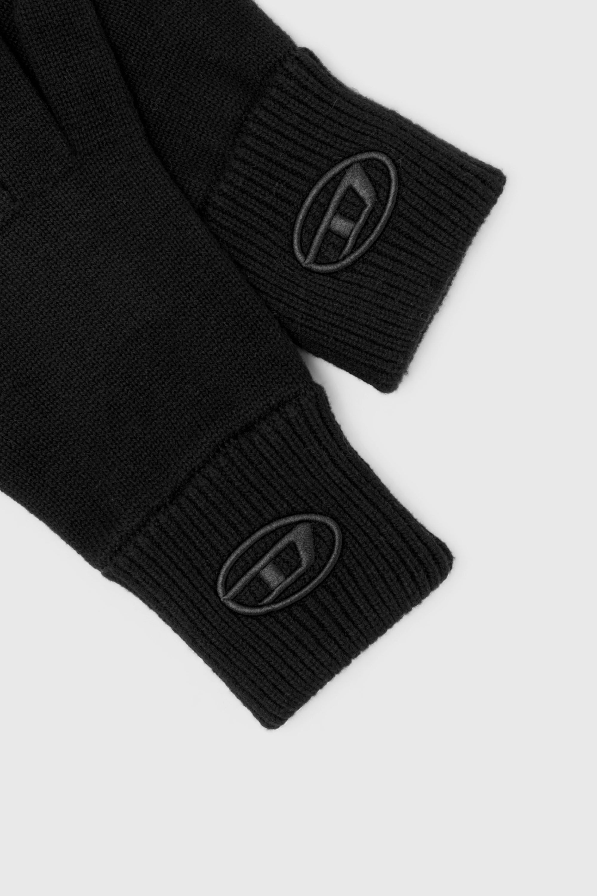 Diesel - K-CODY-A, Unisex's Wool blend gloves with embroidered logo in Black - 2