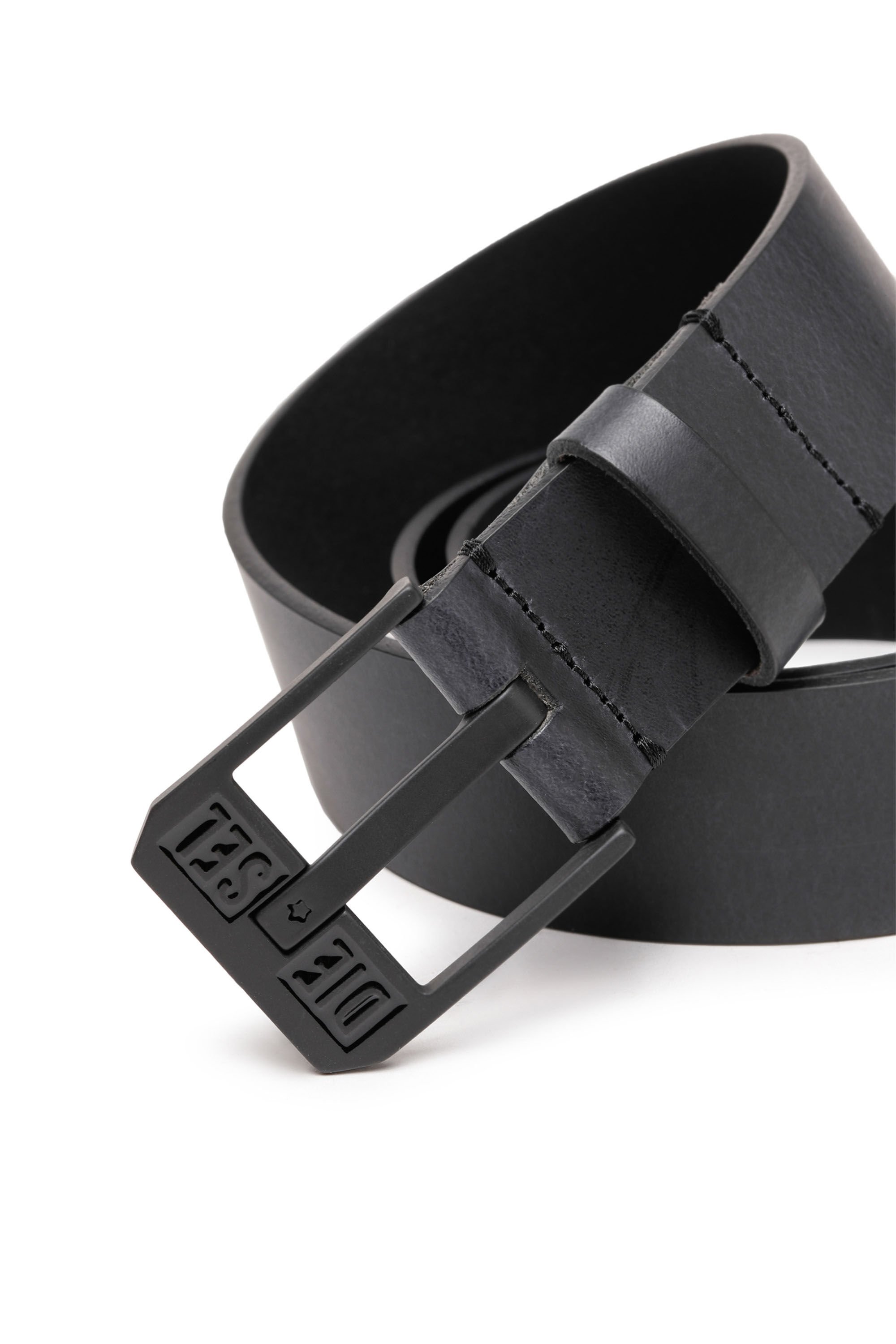 Diesel - BLUESTAR II, Man Leather belt with star logo buckle in Grey - Image 2