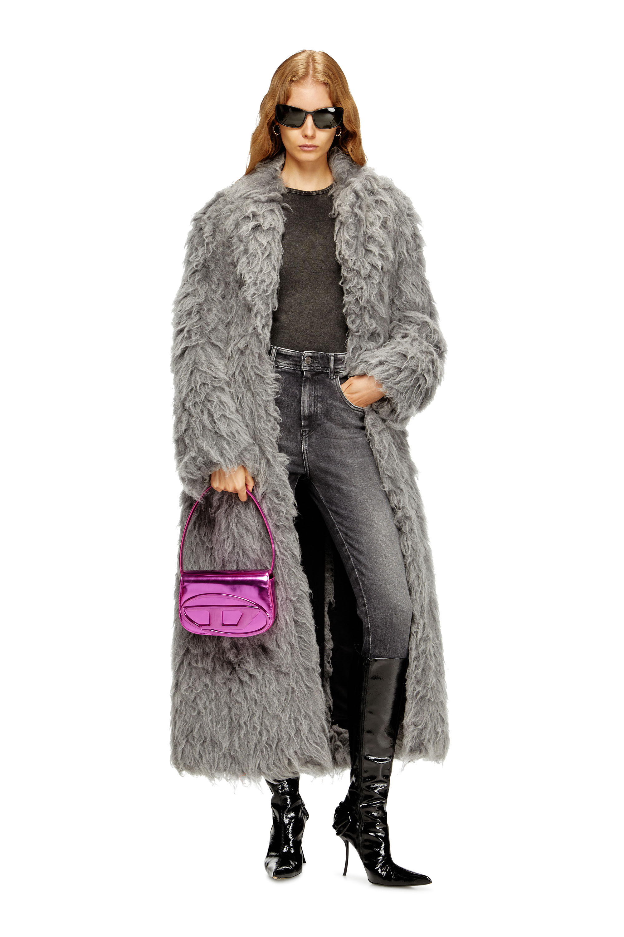 Diesel - 1DR, Woman's 1DR-Iconic shoulder bag in mirrored leather in Hot pink - 1