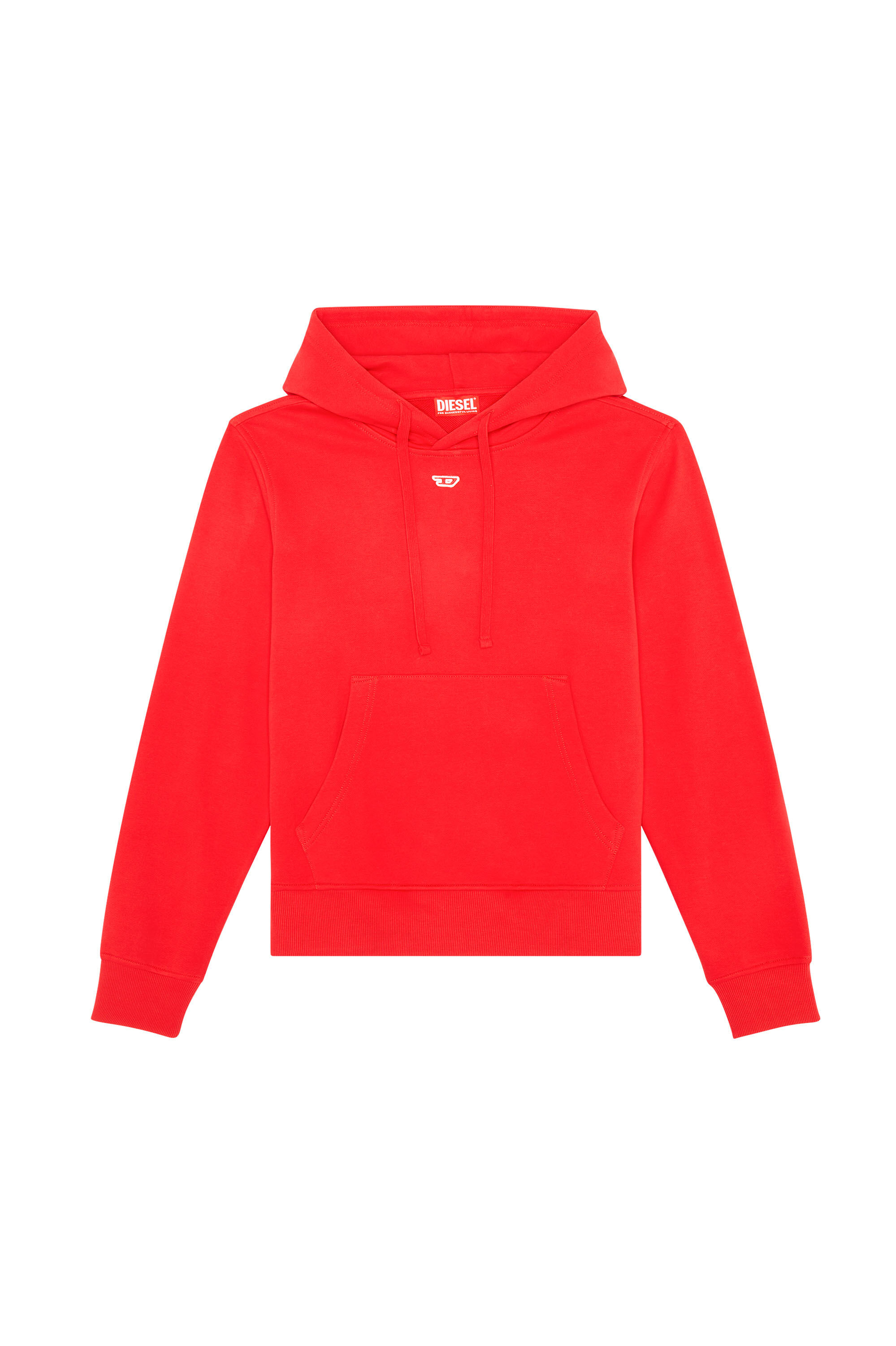 Diesel - S-GINN-HOOD-D, Woman Hoodie with embroidered D patch in Red - Image 2
