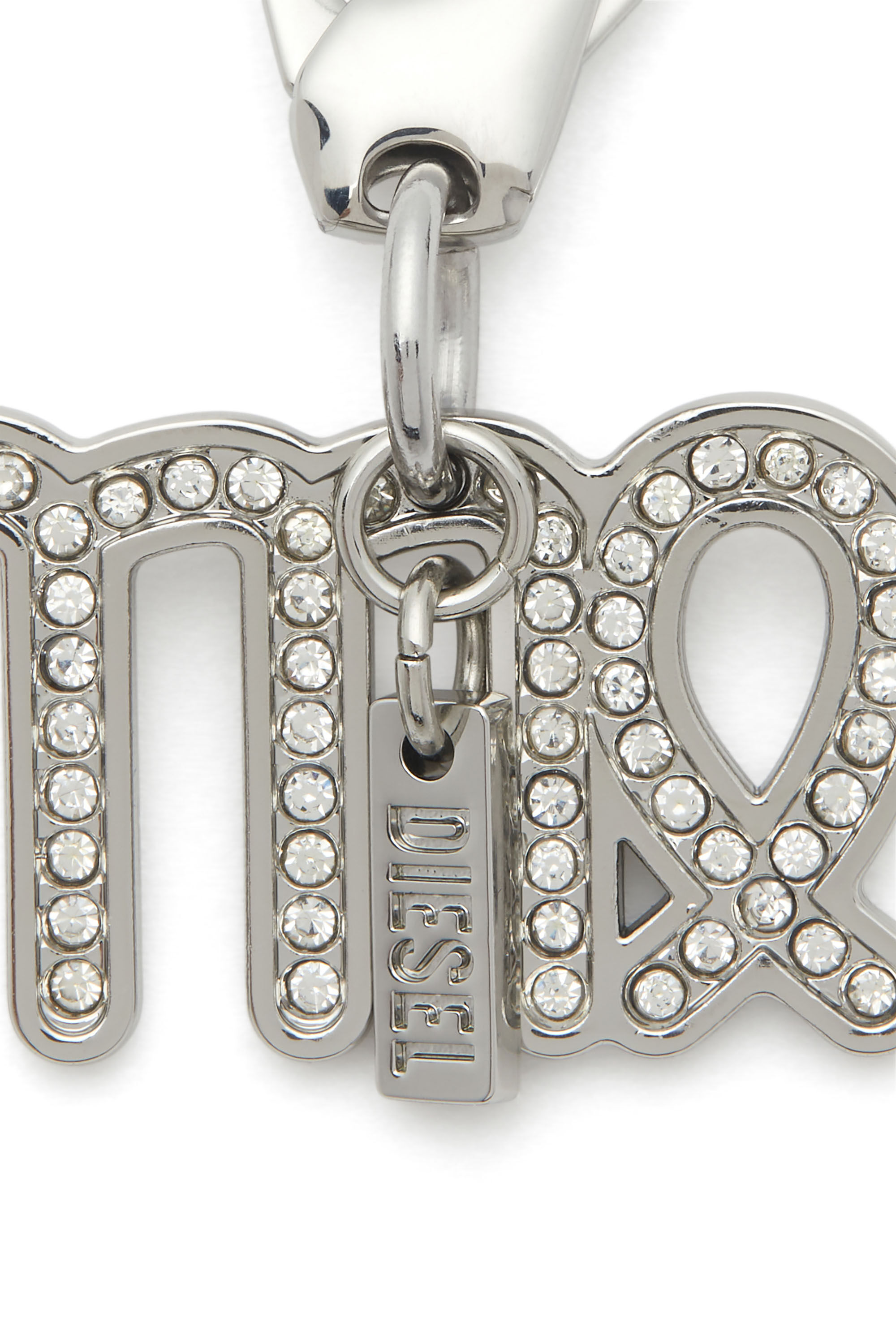 Diesel - CHARM VIRGO, Unisex's Virgo metal charm with rhinestone details in Silver - 2