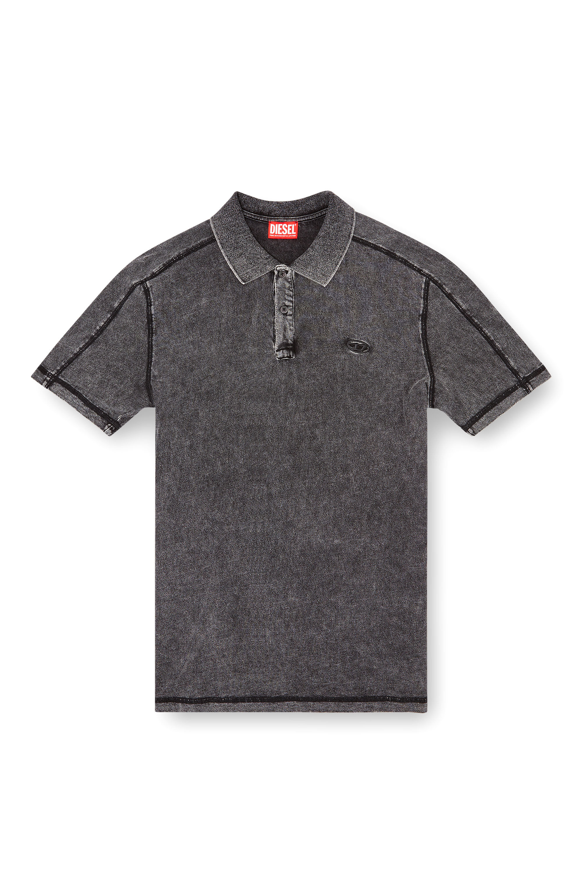 Diesel - T-SWIND-R1, Man's Denim-look polo shirt in Black - 2