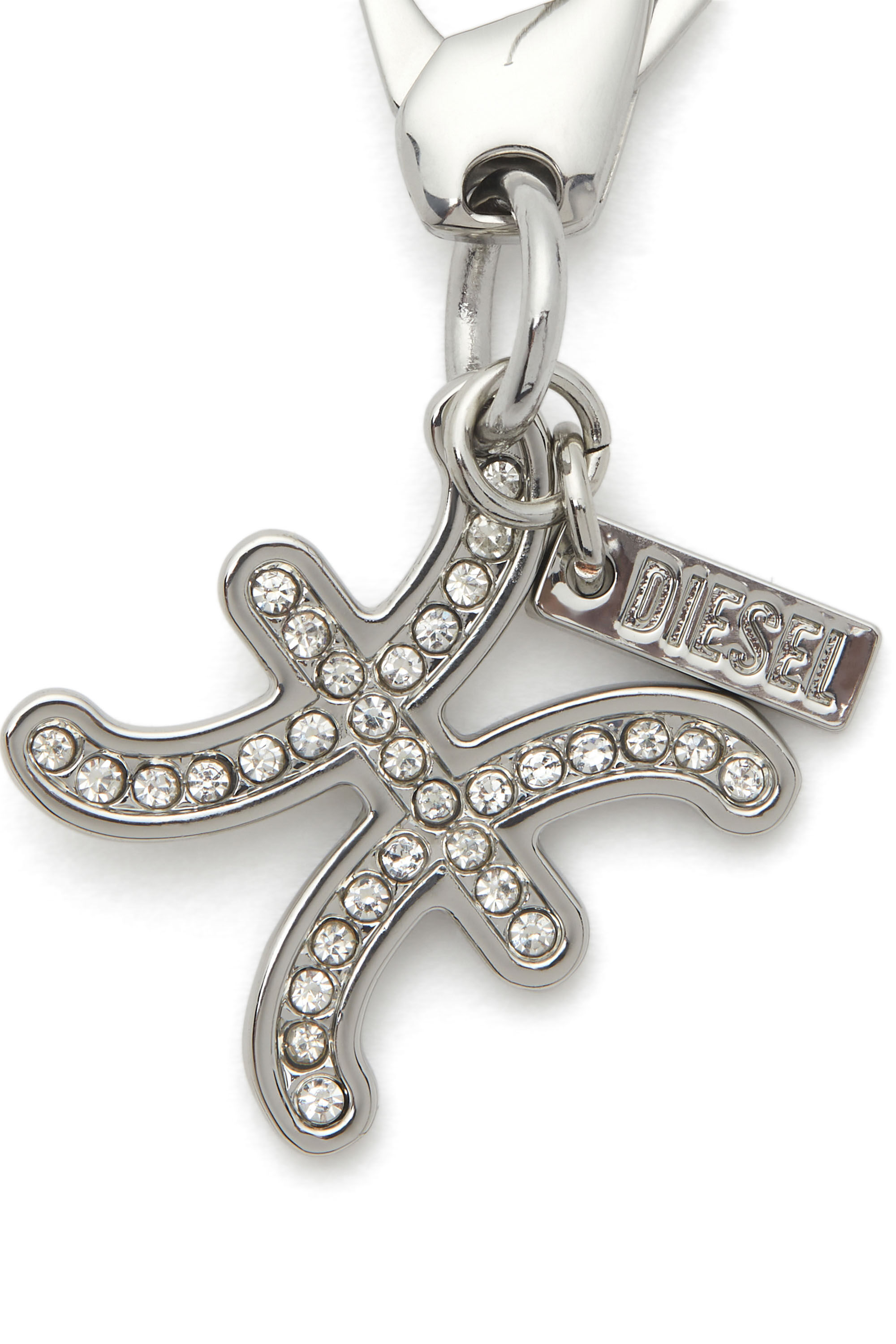 Diesel - CHARM PISCES, Unisex's Pisces metal charm with rhinestone details in Silver - 2