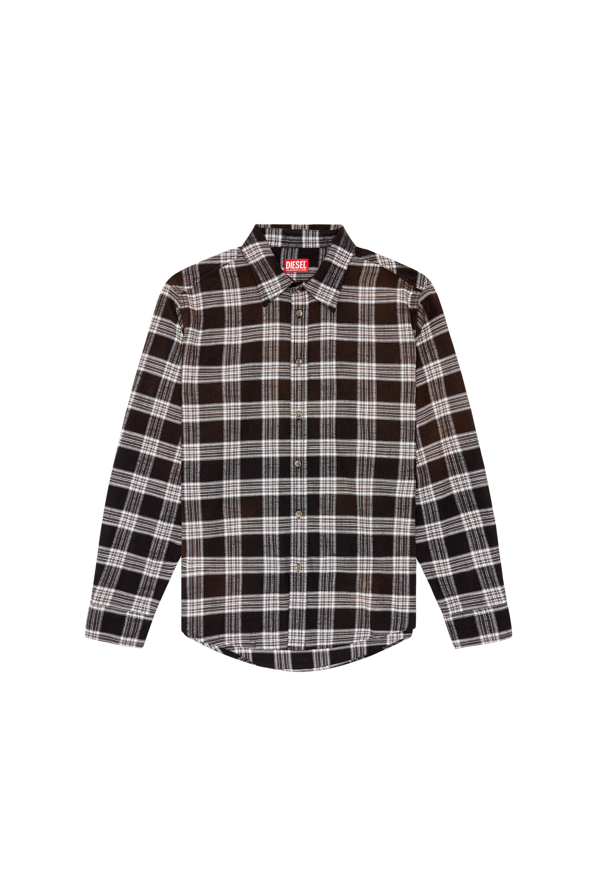 Diesel - S-UMBE-CHECK-NW, Man Checked shirt in dégradé flannel in Multicolor - Image 2