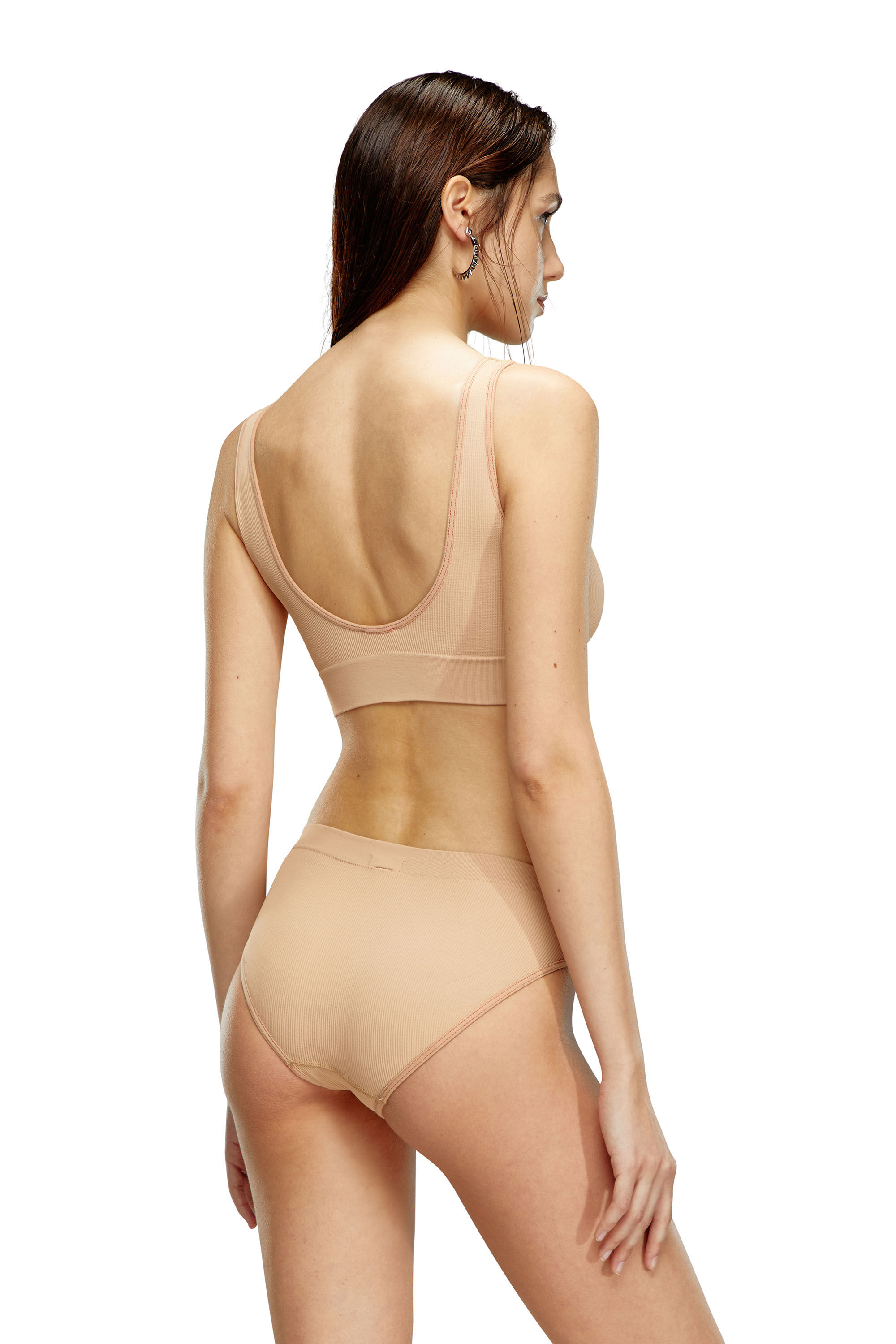 Diesel - UFPN-MARLA, Woman Seamless briefs in ribbed stretch fabric in Brown - Image 4