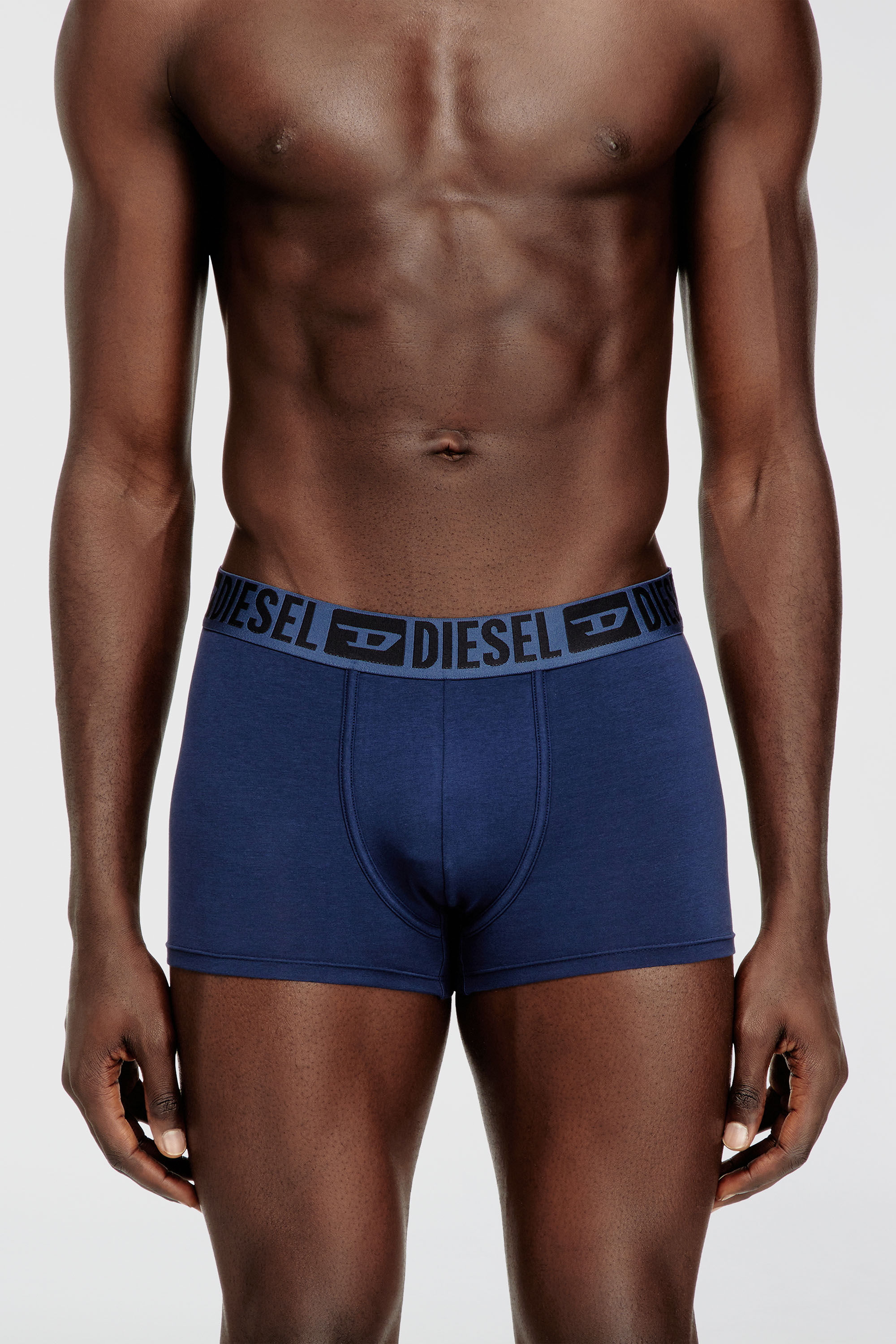 Diesel - MIKE-D-CORE-3PACK, Man's Three-pack of stretch cotton boxer briefs with tonal waistband in Blue/Black - 3