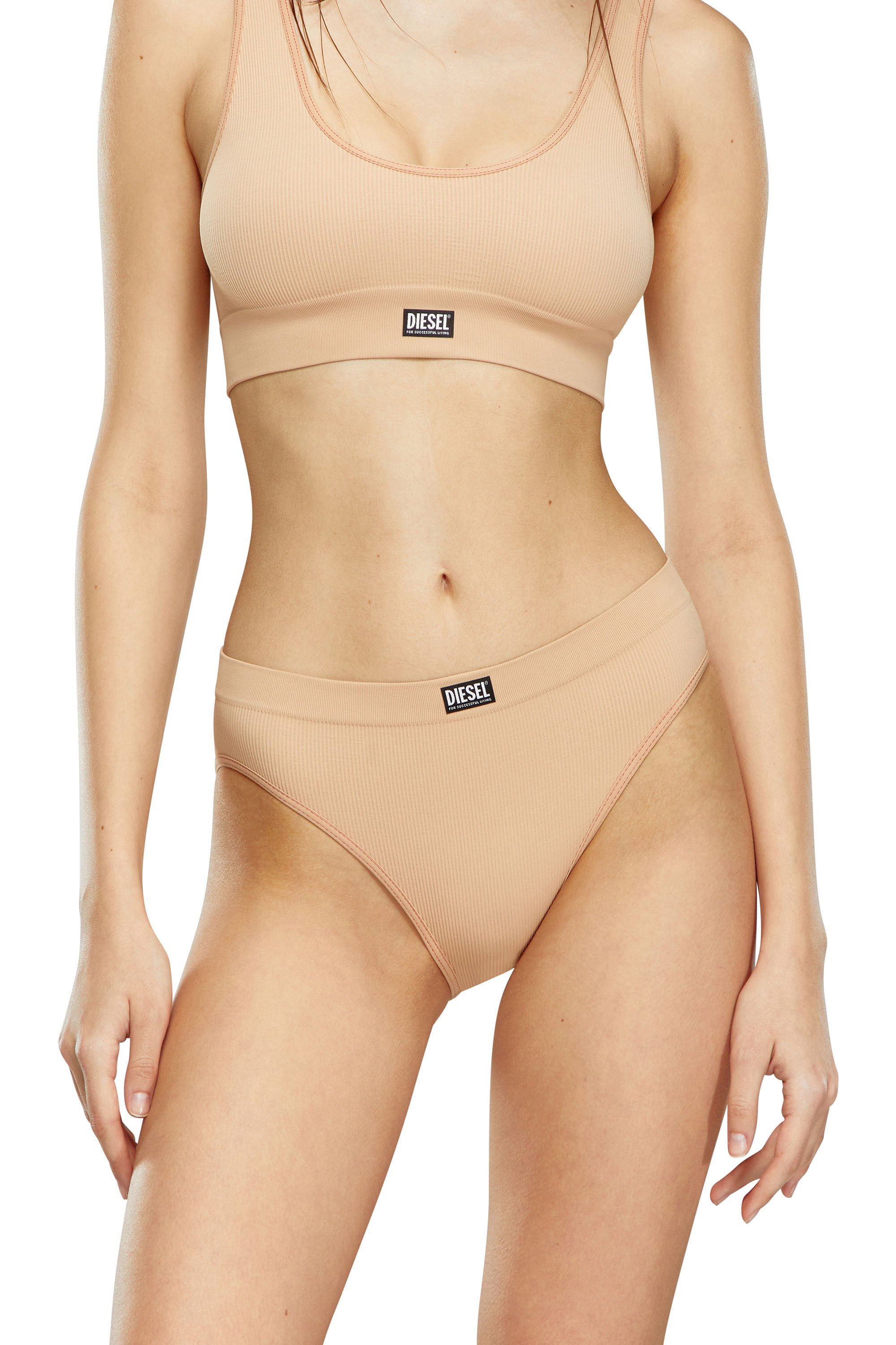Diesel - UFPN-MARLA, Woman Seamless briefs in ribbed stretch fabric in Brown - Image 3
