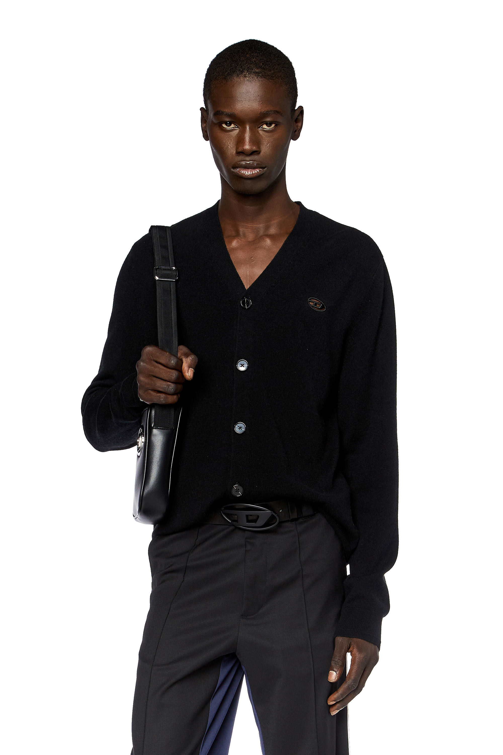 Diesel - K-ZANNIS, Man Wool and cashmere cardigan in Black - Image 3