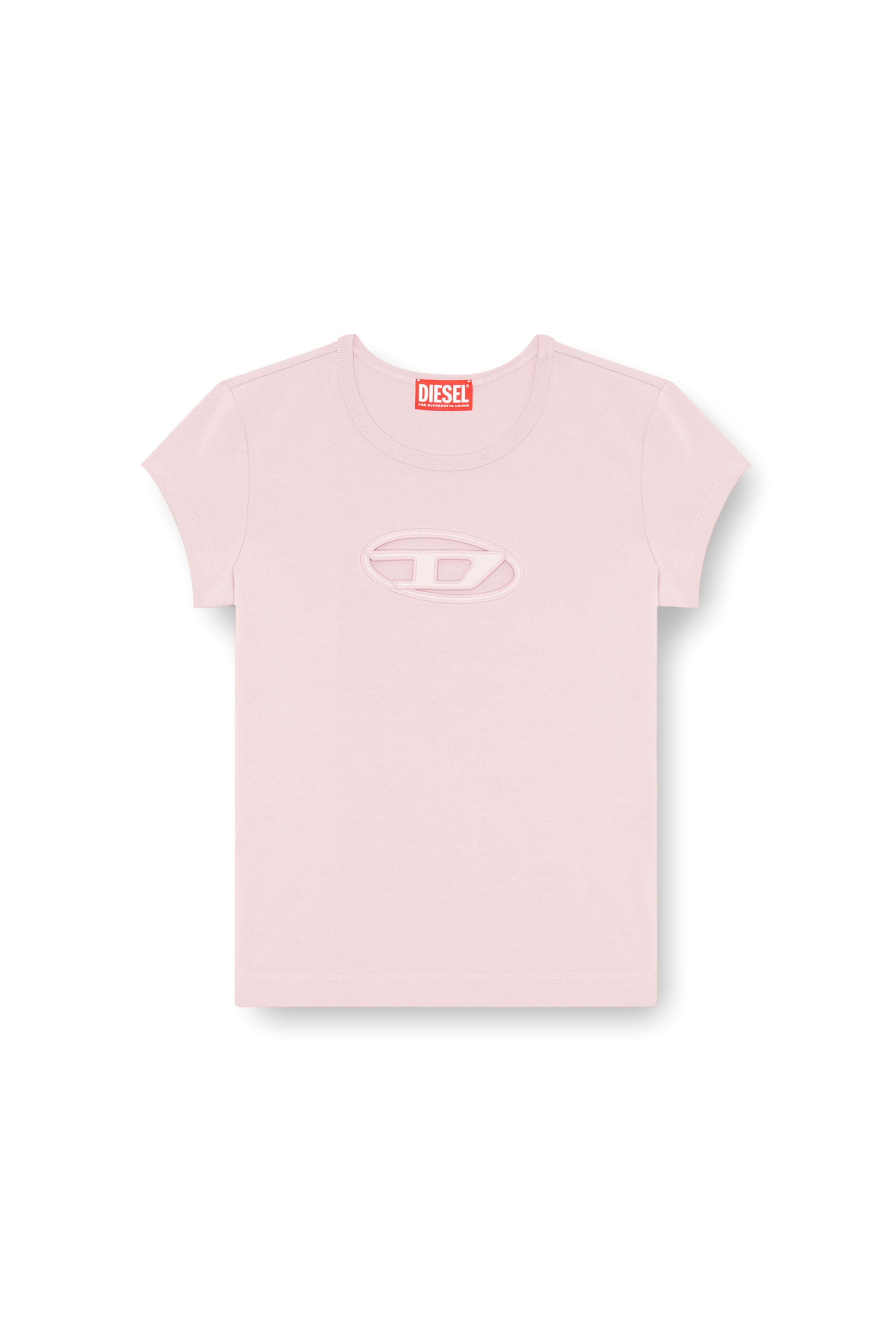 Diesel - T-ANGIE, Woman T-shirt with peekaboo logo in Pink - Image 2