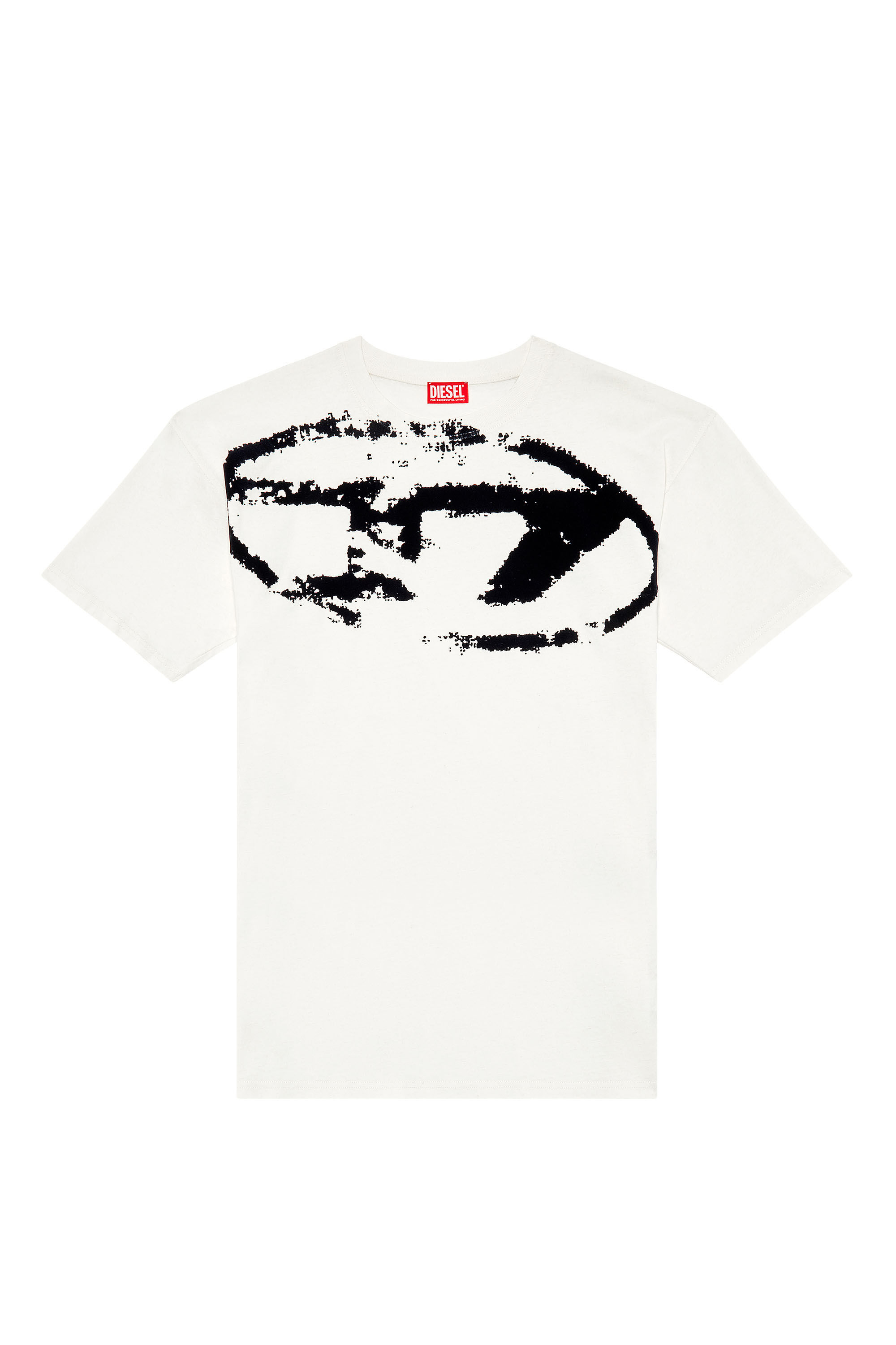 Diesel - T-BOXT-N14, Man T-shirt with distressed flocked logo in White - Image 2