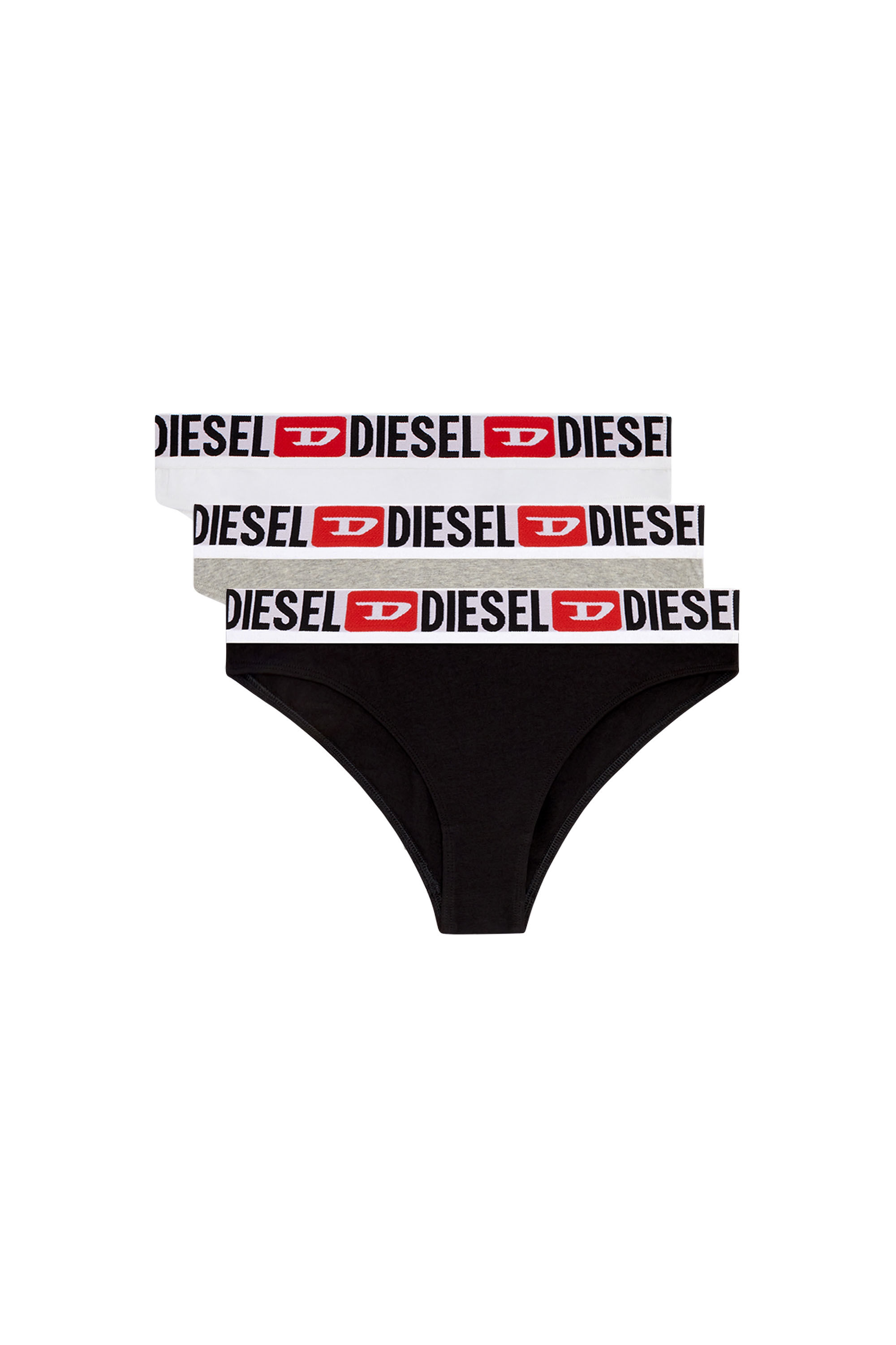 Diesel - UFPN-PANTIES-TD-THREEPACK, Woman Three-pack briefs with logo waist in Multicolor - Image 2