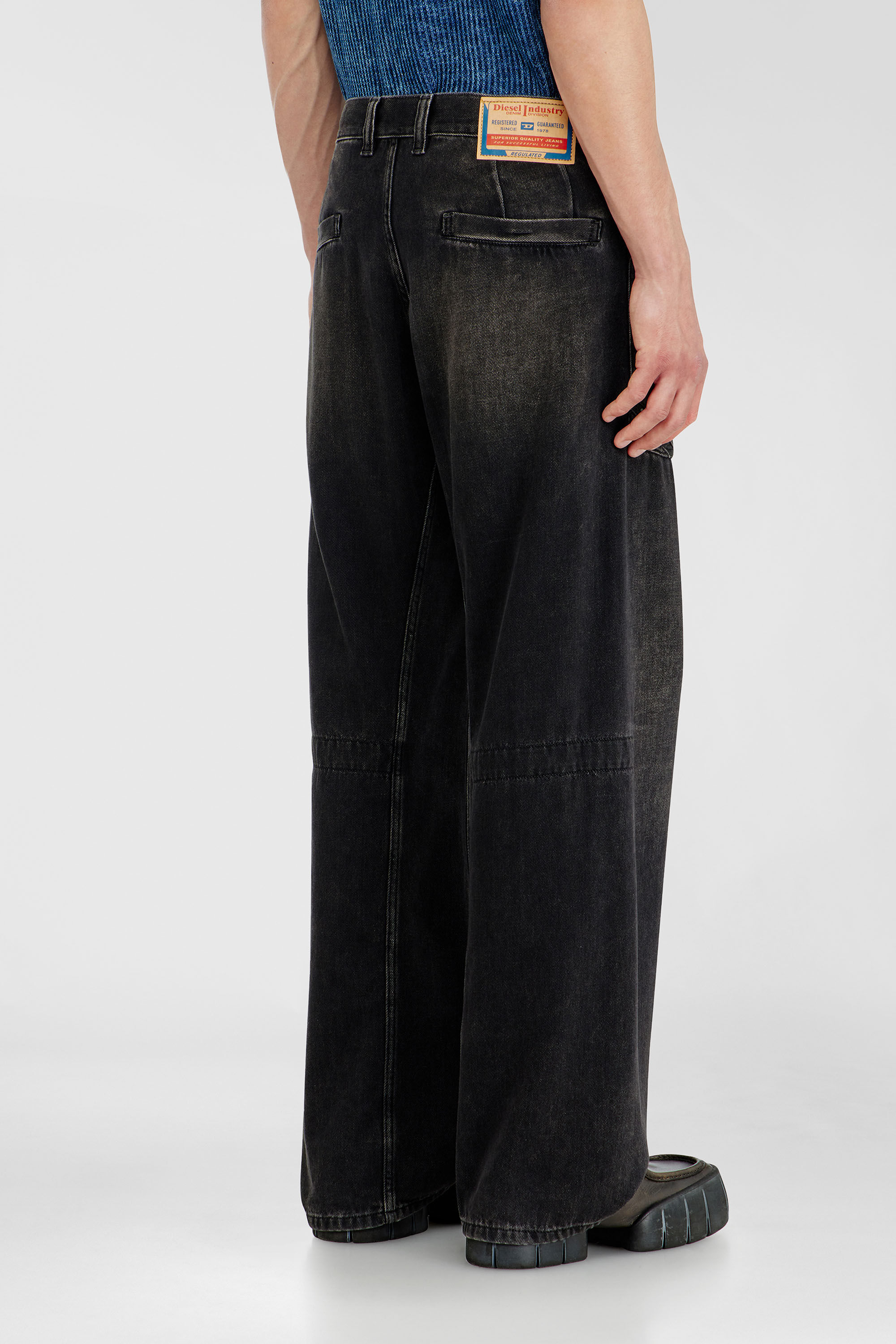 Diesel - Man's Relaxed Jeans D-Zeta 09J96, Black/Dark grey - 5