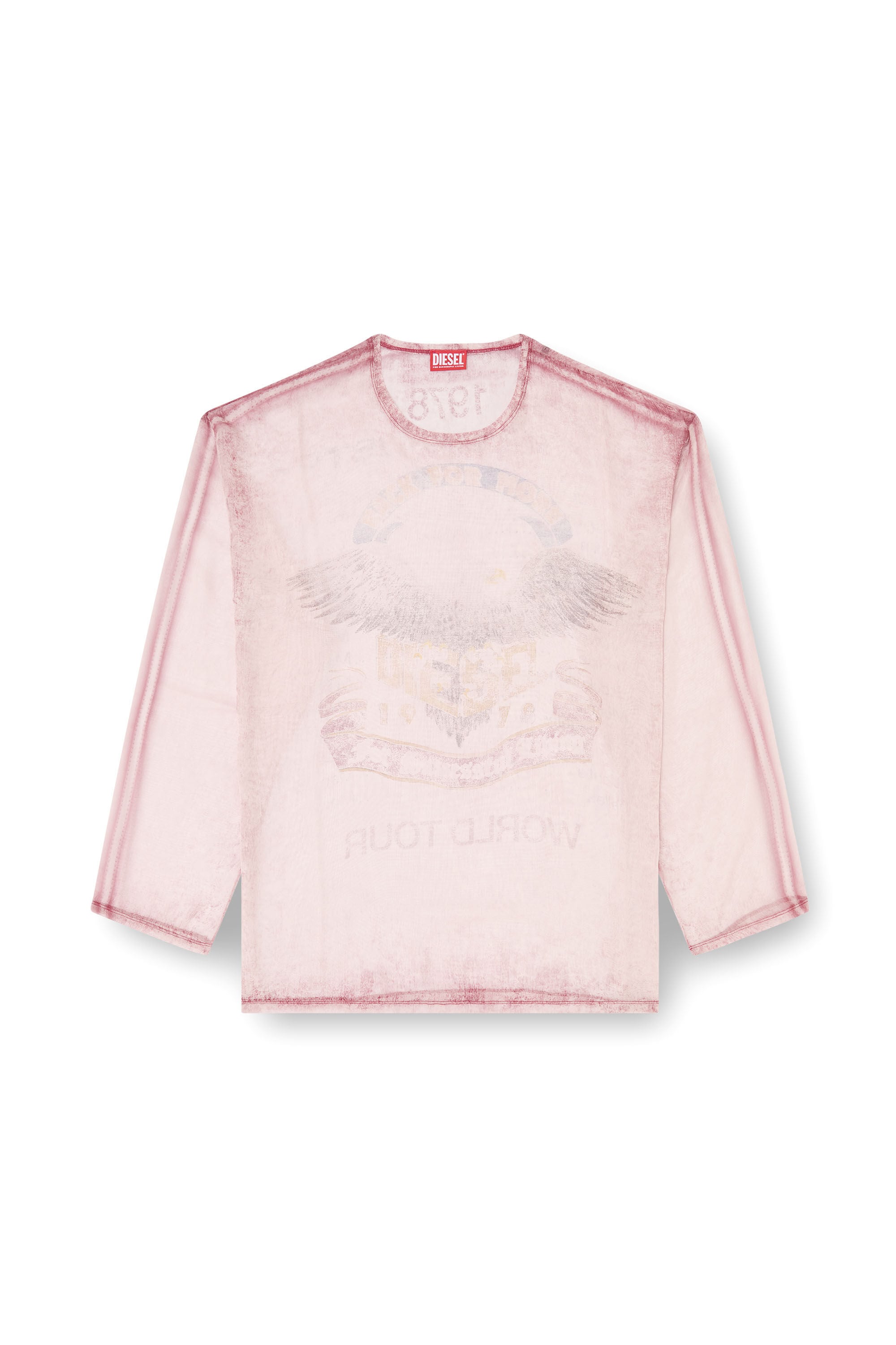 Diesel - T-DOUBLEX-LS, Man's Sheer chiffon top with concert graphics in null - 2
