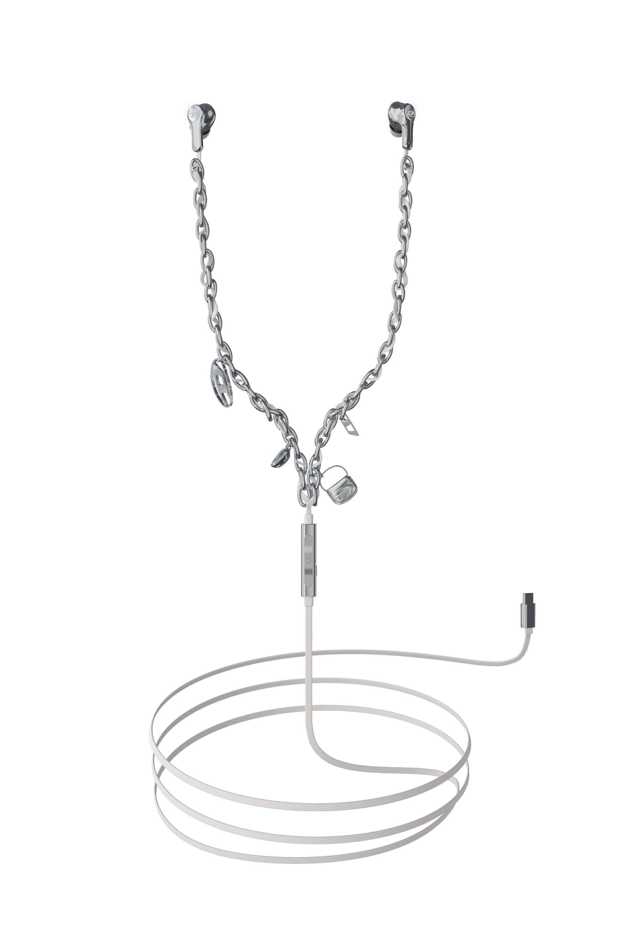 Women's Wired Earbuds and charms | Silver | Diesel {{Country}}
