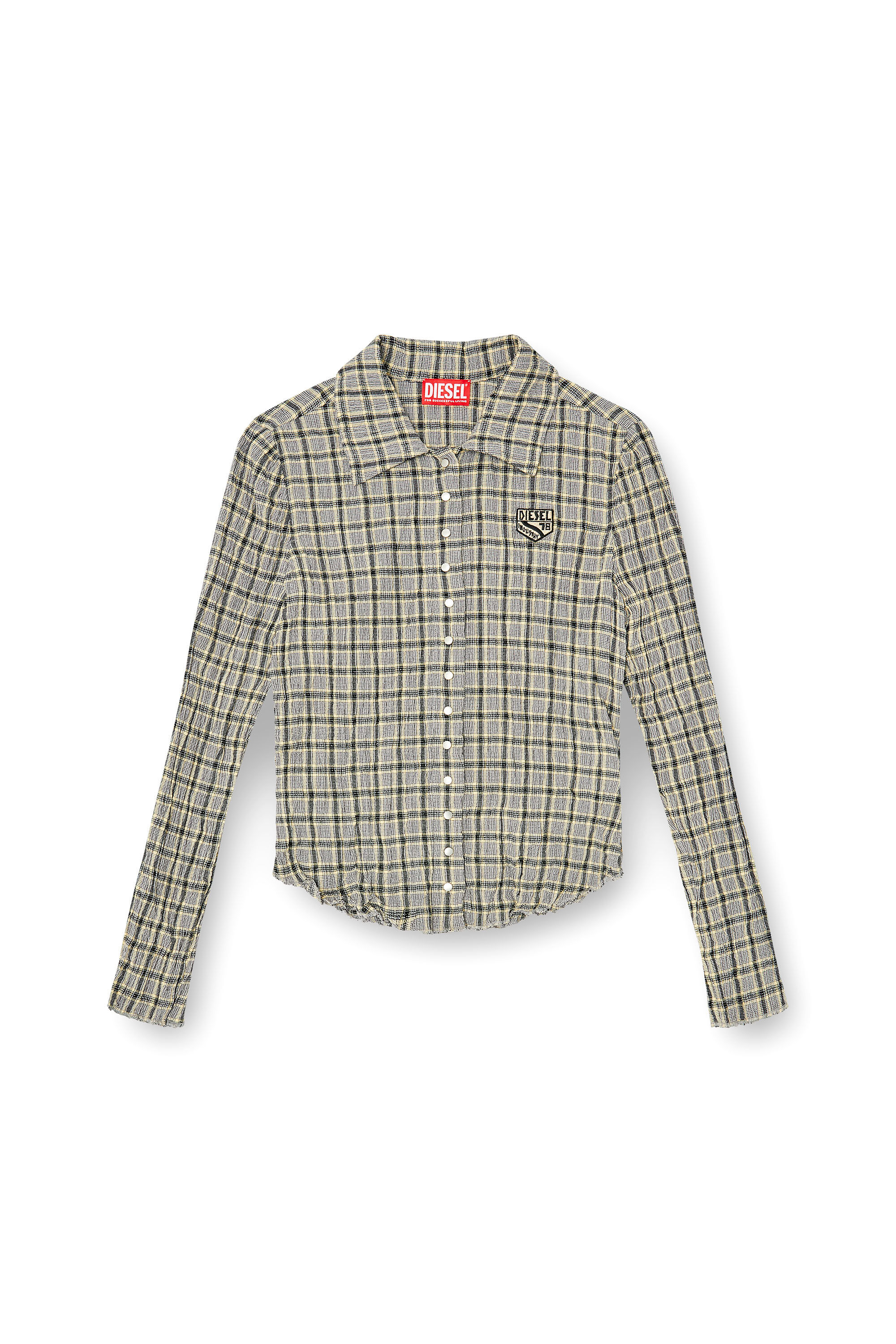 Diesel - C-ARRILON, Woman's Check shirt with seersucker effect in null - 2