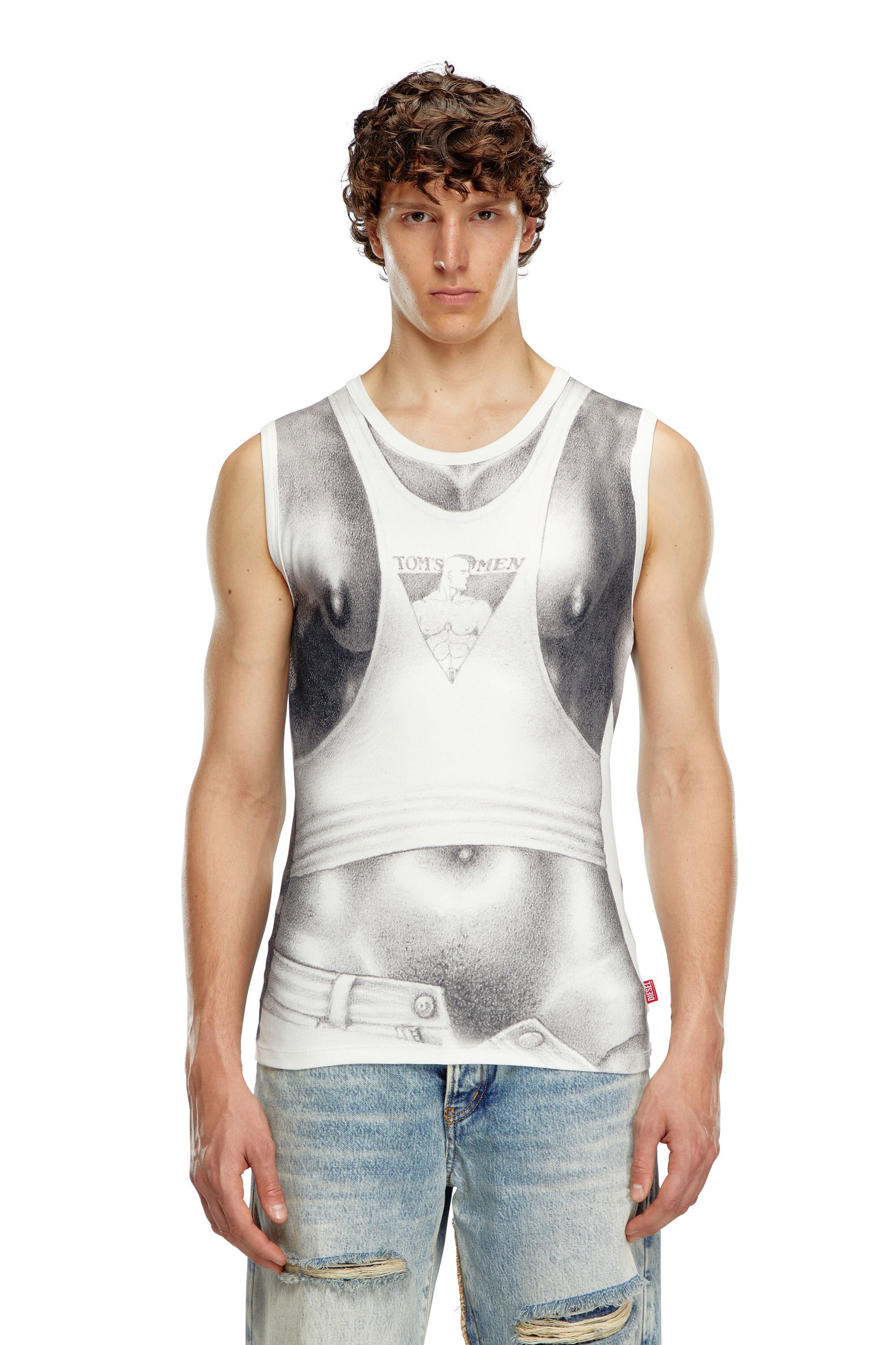 Diesel - PR-T-LIFTY-TOF, Unisex Tank top with all-over print in White - Image 5