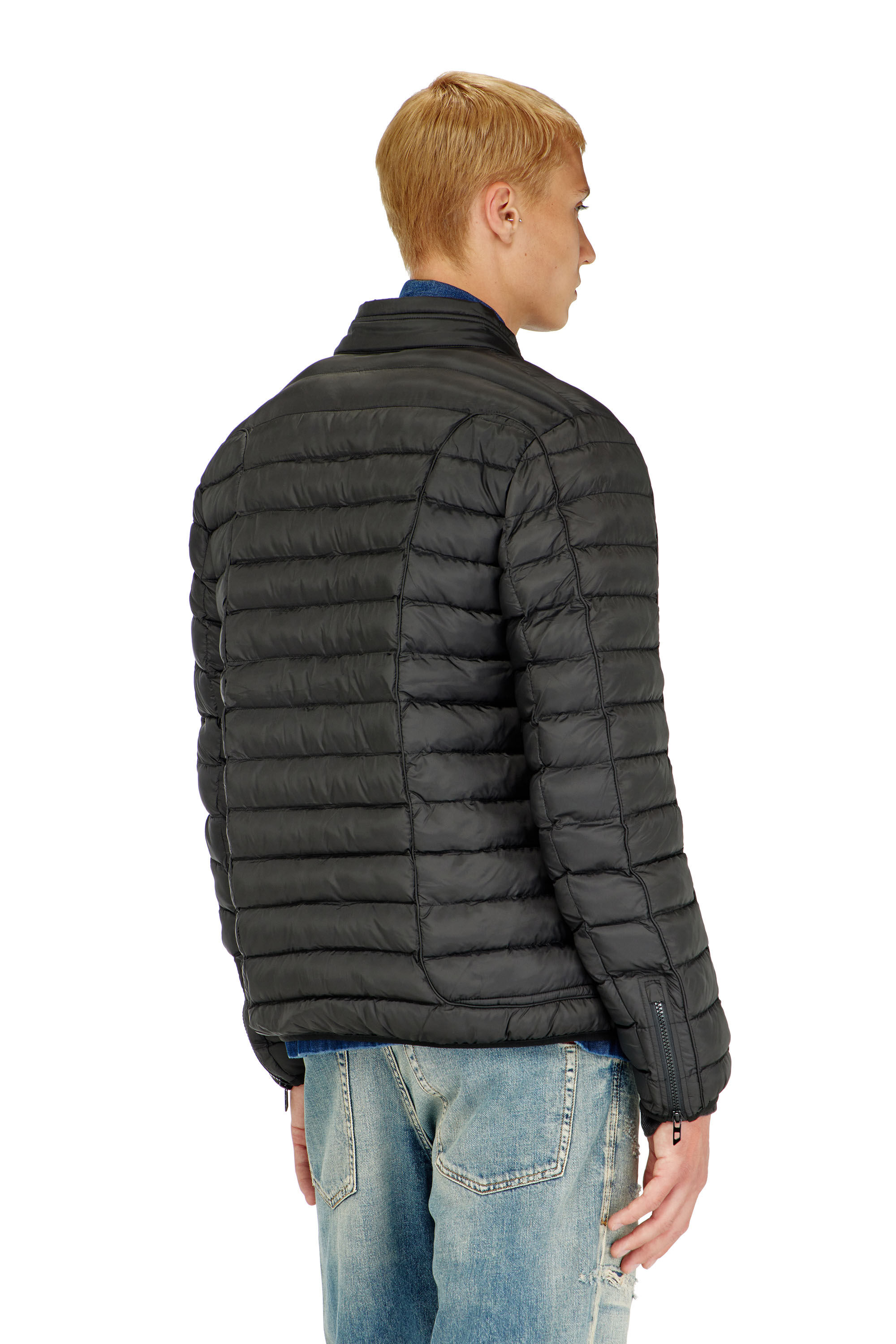 Diesel - W-PILOT, Man's Puffer jacket in light nylon in Black - 4