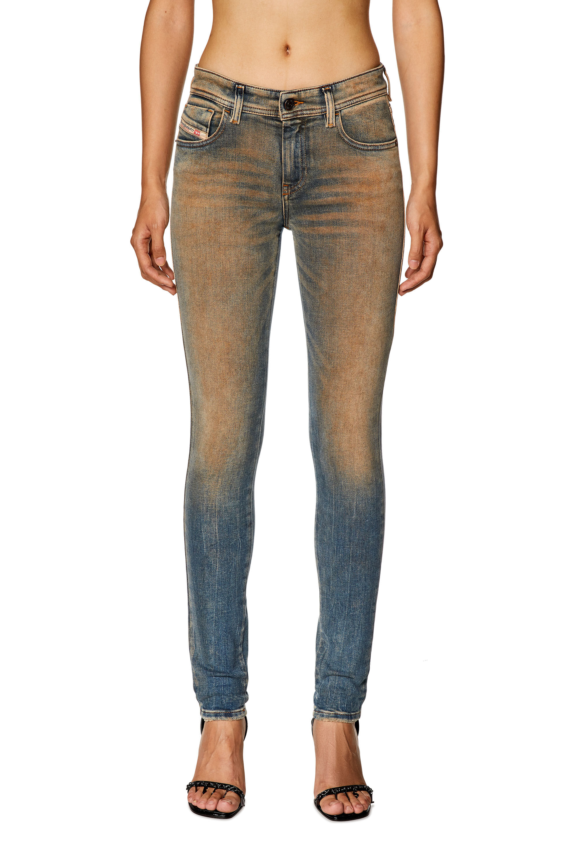 Diesel - Woman Super skinny Jeans 2017 Slandy 09H83, Medium blue - Image 3