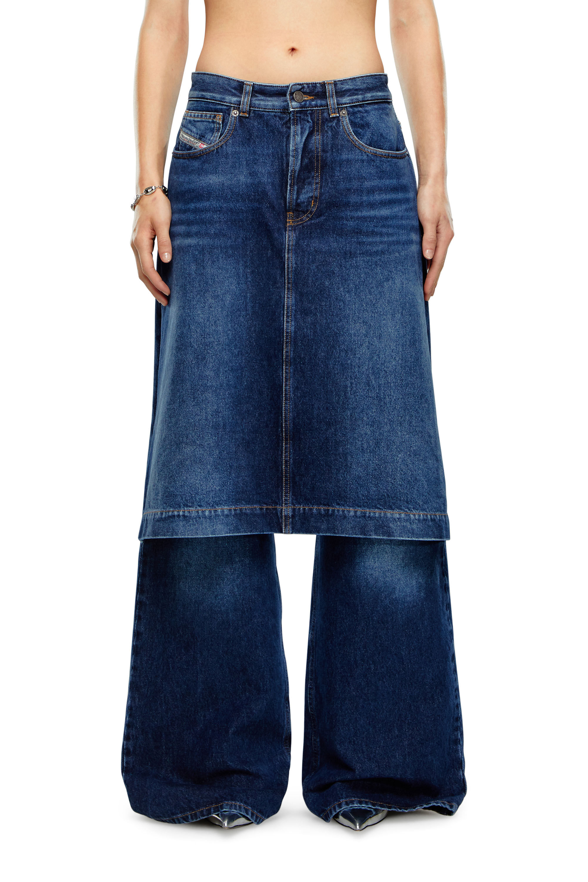 Diesel - Woman Straight Jeans D-Syren 0DBCF, Dark Blue - Image 3