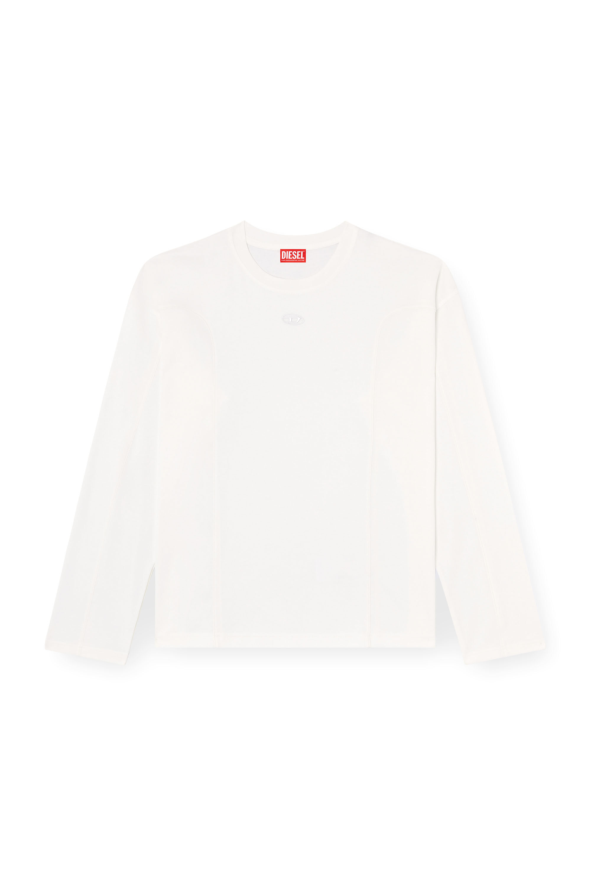 Men's Long-sleeve T-shirt with panels | White | Diesel