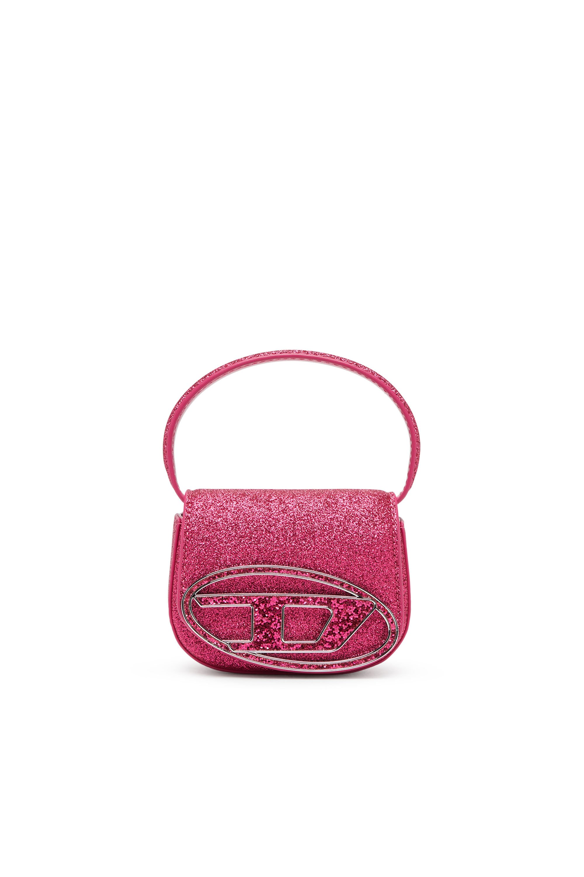 Diesel - 1DR XS, Woman 1DR XS-Iconic mini bag in glitter fabric in Pink - Image 1