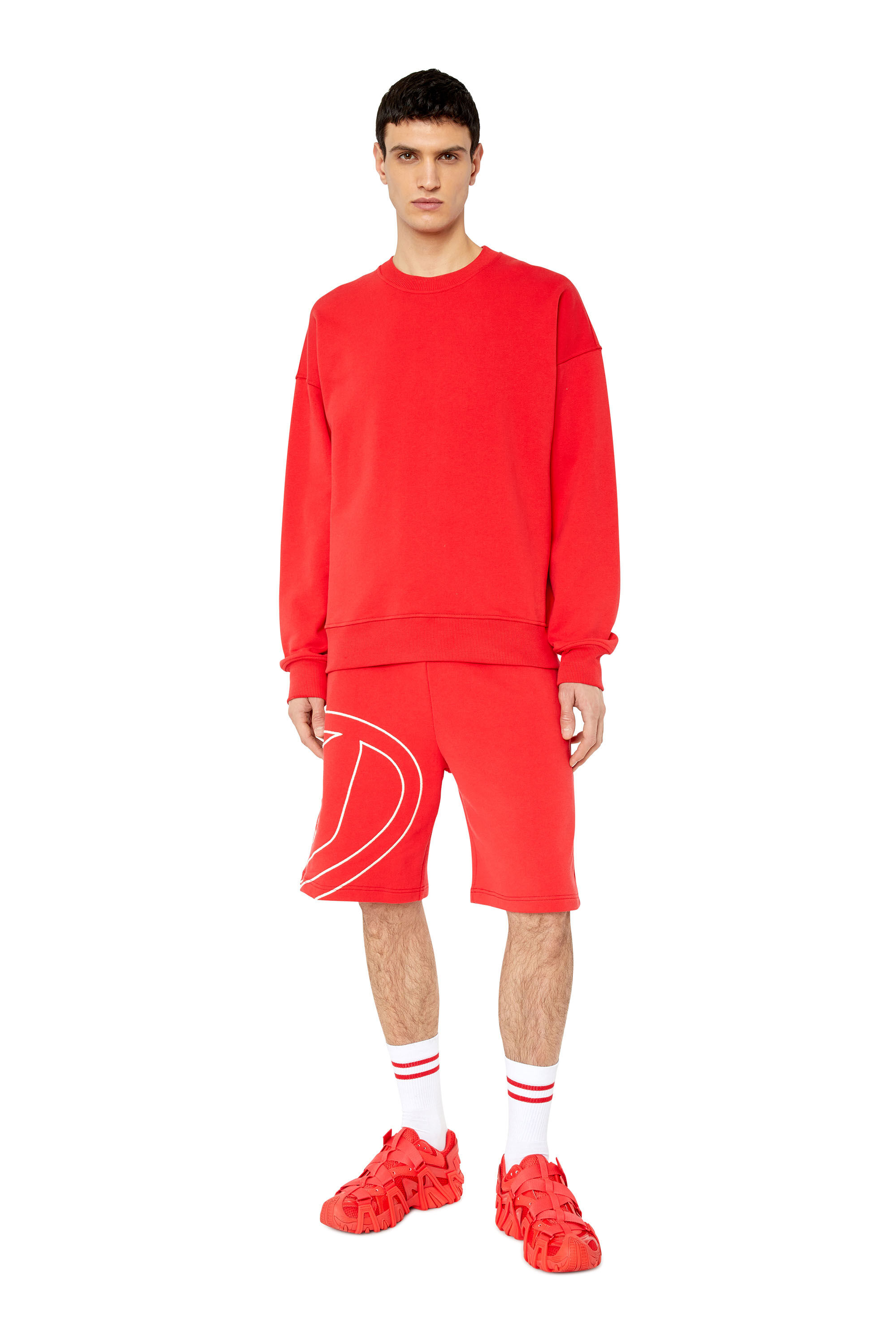 Diesel - S-ROB-MEGOVAL, Man Sweatshirt with back maxi D logo in Red - Image 1