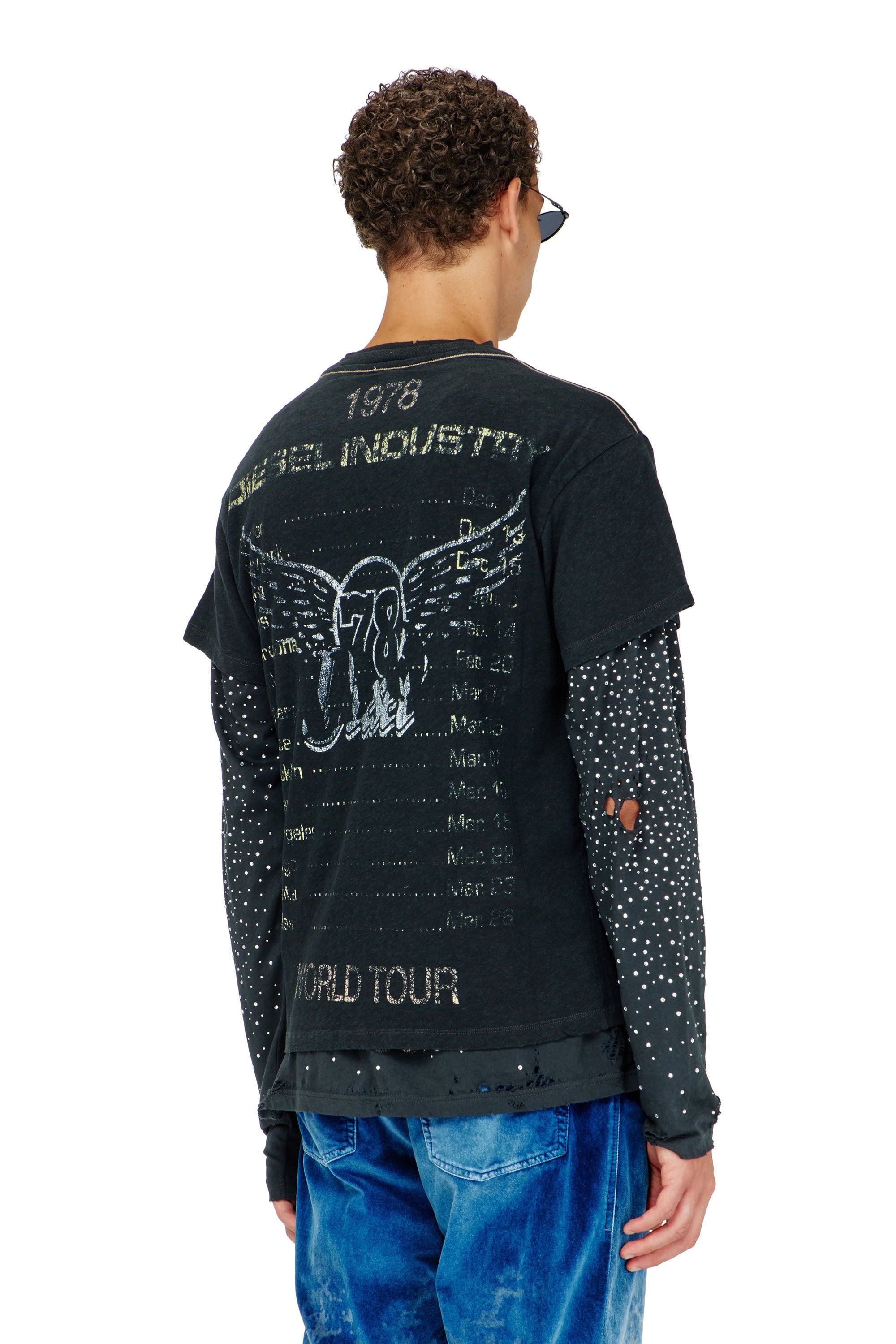 Diesel - T-GERIO-A, Man's Cotton-hemp T-shirt with concert graphics in null - 4