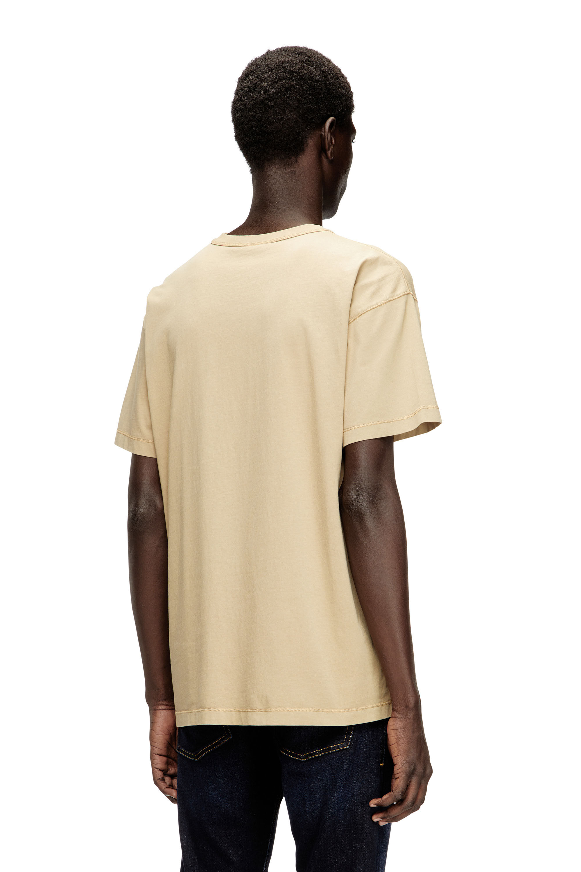 Diesel - T-NORM-IOD, Man's Light cotton T-shirt with metallic Oval D logo in Beige - 4