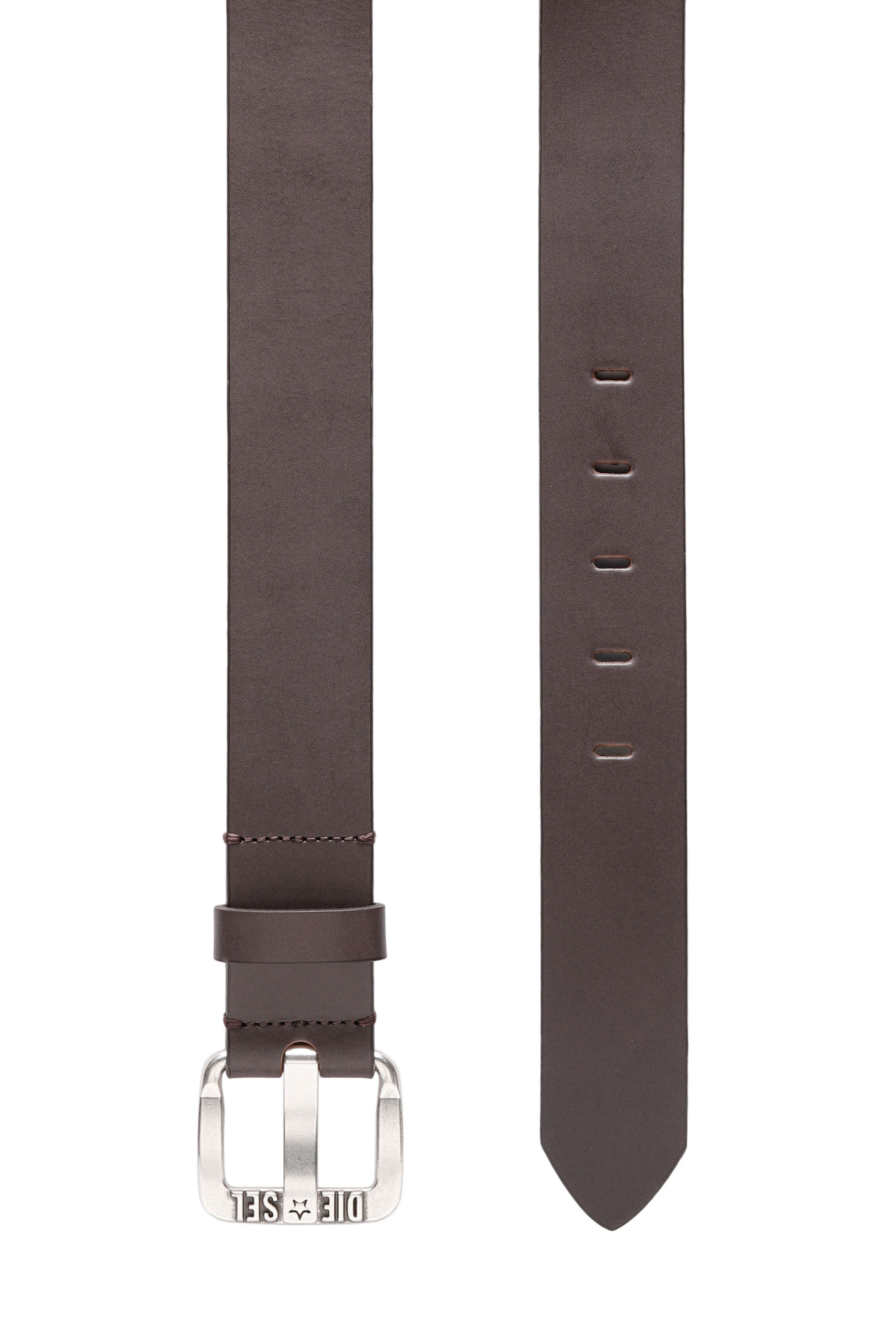 Diesel - B-STAR II, Man Leather belt with metal star logo buckle in Brown - Image 3