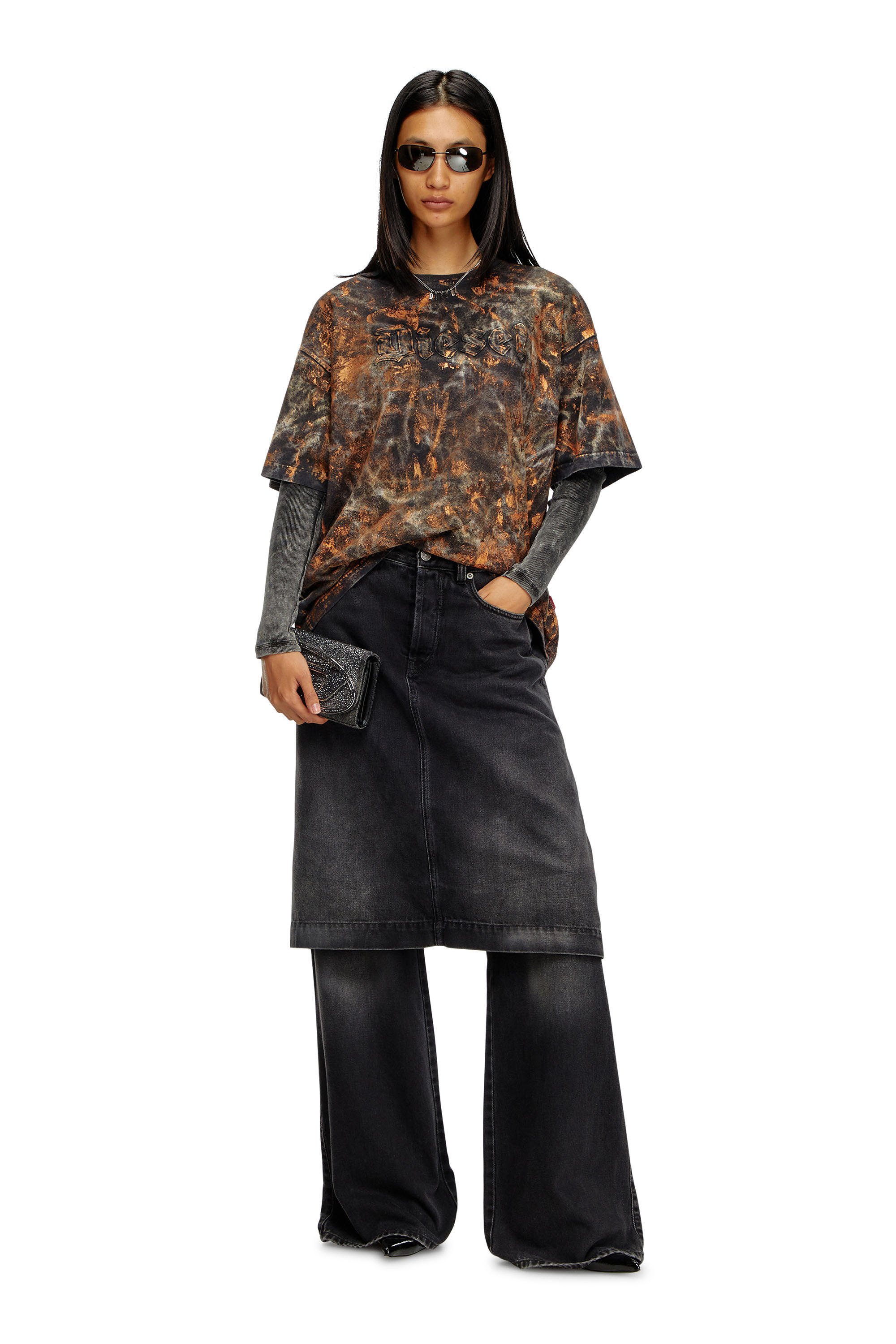 Diesel - Woman Straight Jeans D-Syren 0CBDG, Black/Dark grey - Image 1