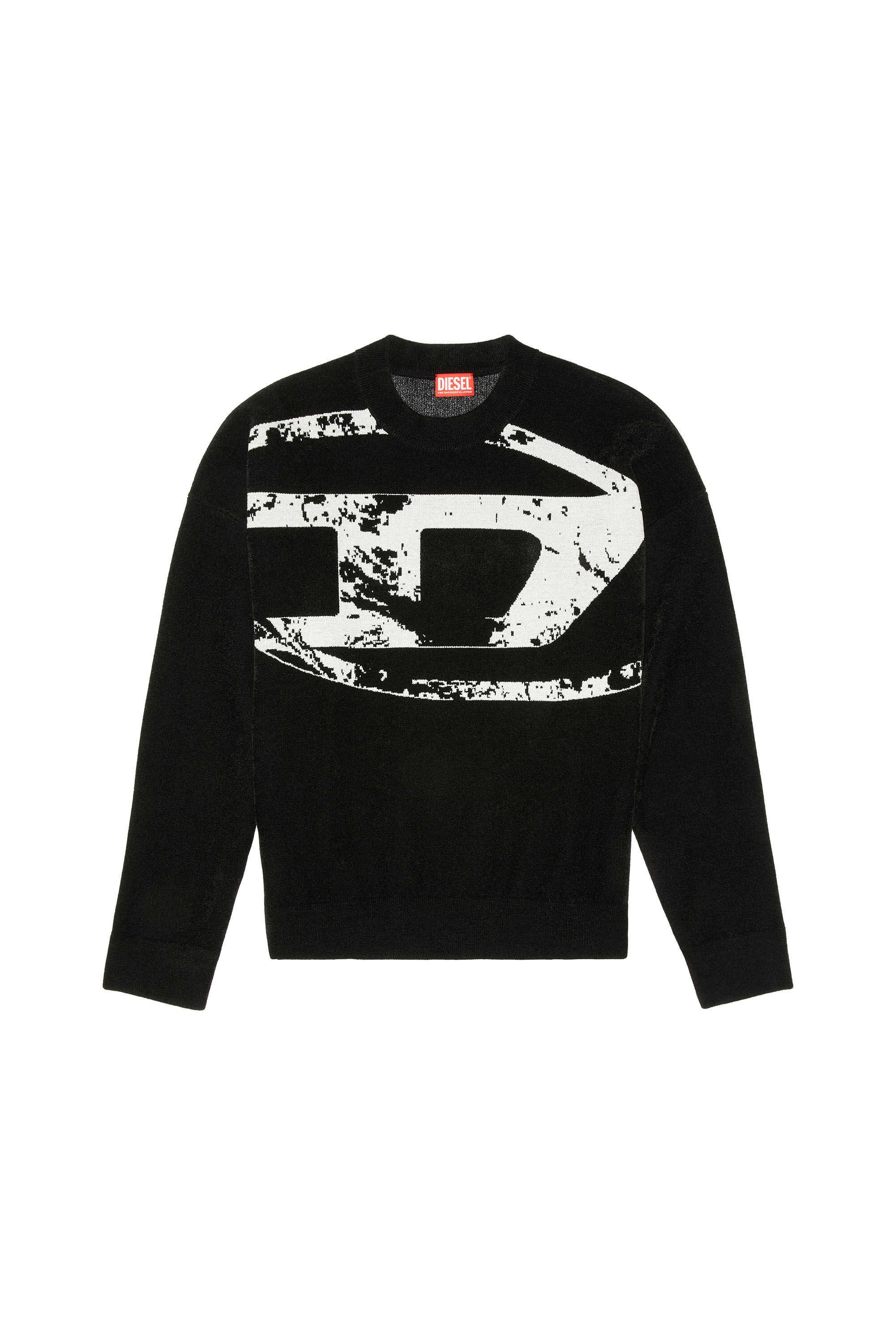 Diesel - K-TRIA, Man Sweatshirt with distressed oval D in Black - Image 2
