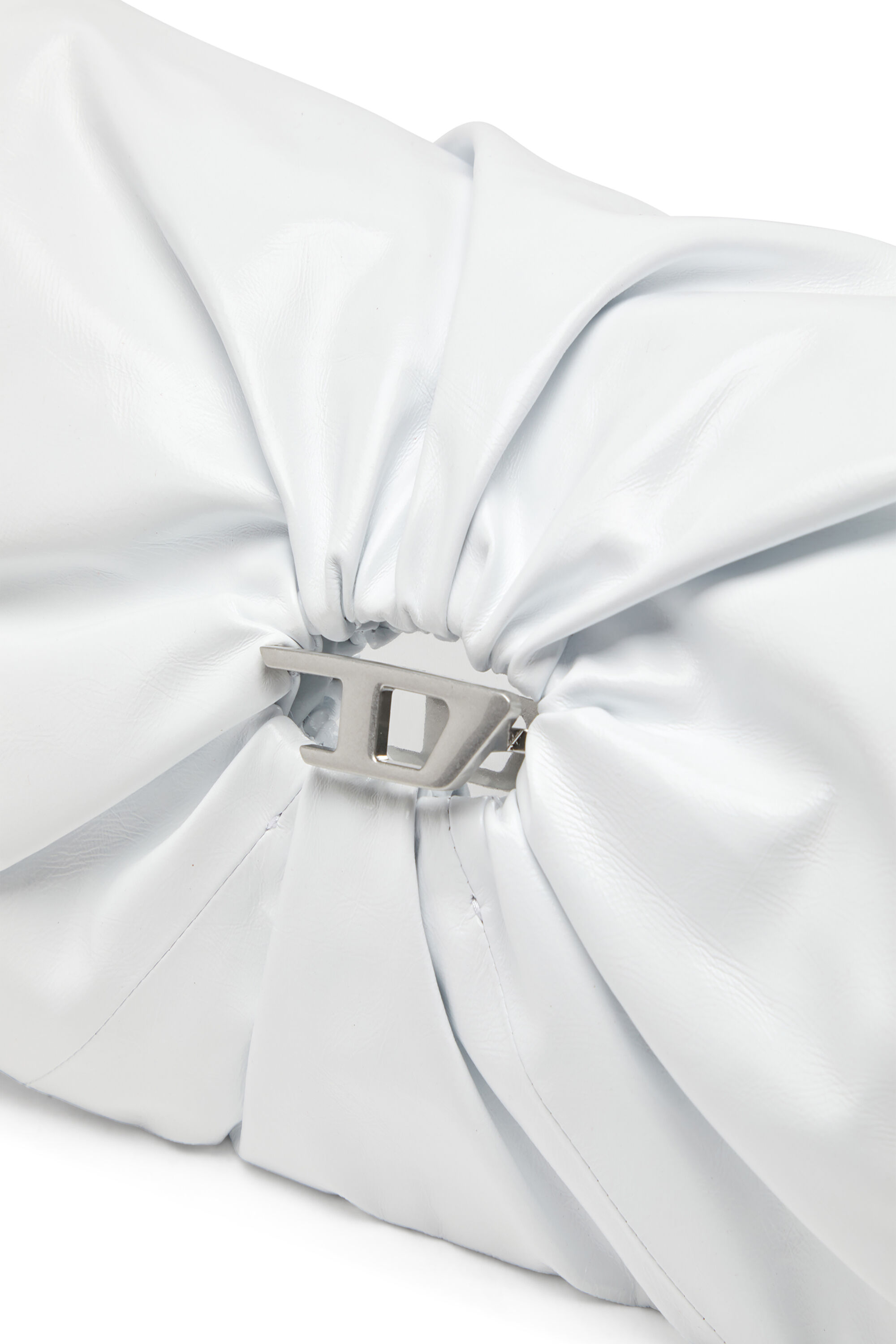 Diesel - SCRUNCH-D SHOULDER M, Woman's Scrunch-D M-Shoulder bag in shiny leather in White - 2
