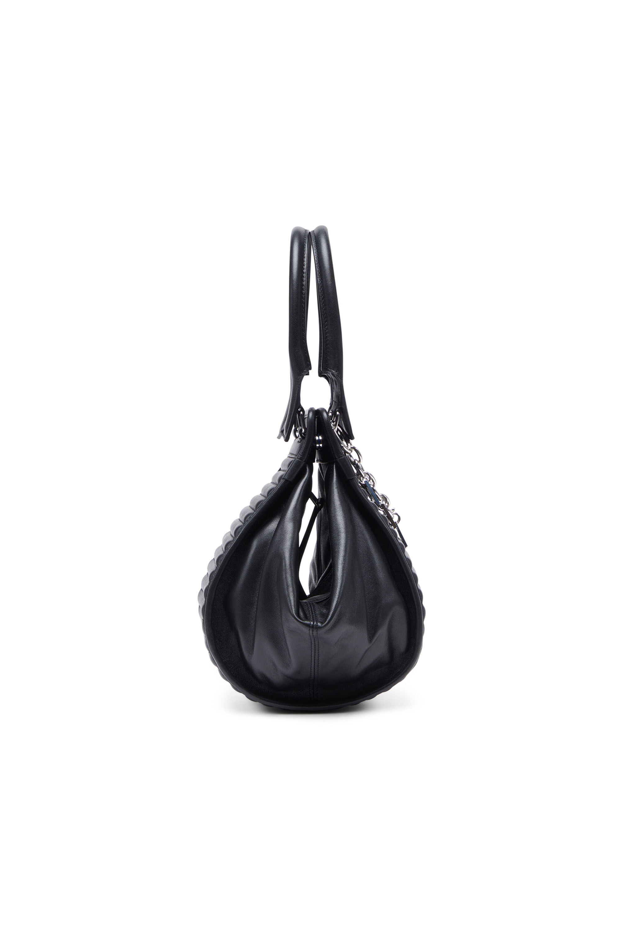 Diesel - D-VINA-RR S, Woman D-Vina-RR S - Slouchy leather tote bag in Black - Image 4