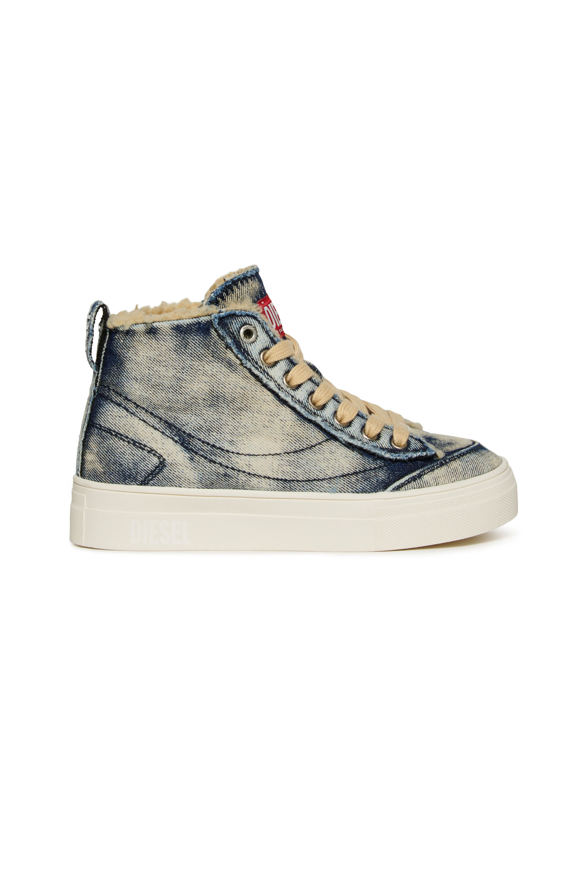 Diesel - S-VANEELA MC, Unisex's S-VANEELA MC cotton sneakers with logo in Blue Jeans - 1