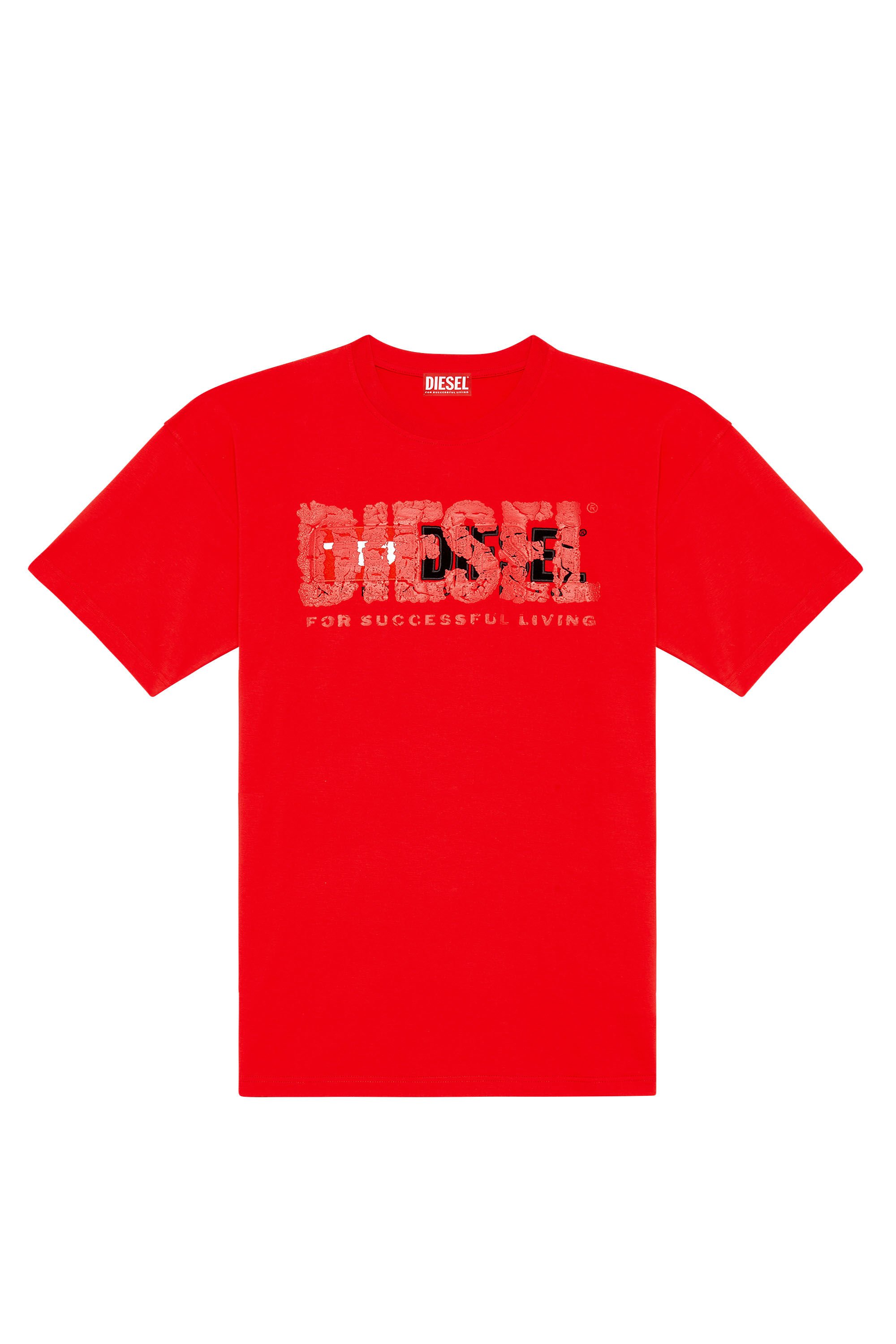 Diesel - T-NABEL-M1, Man T-shirt with dual logo in Red - Image 2