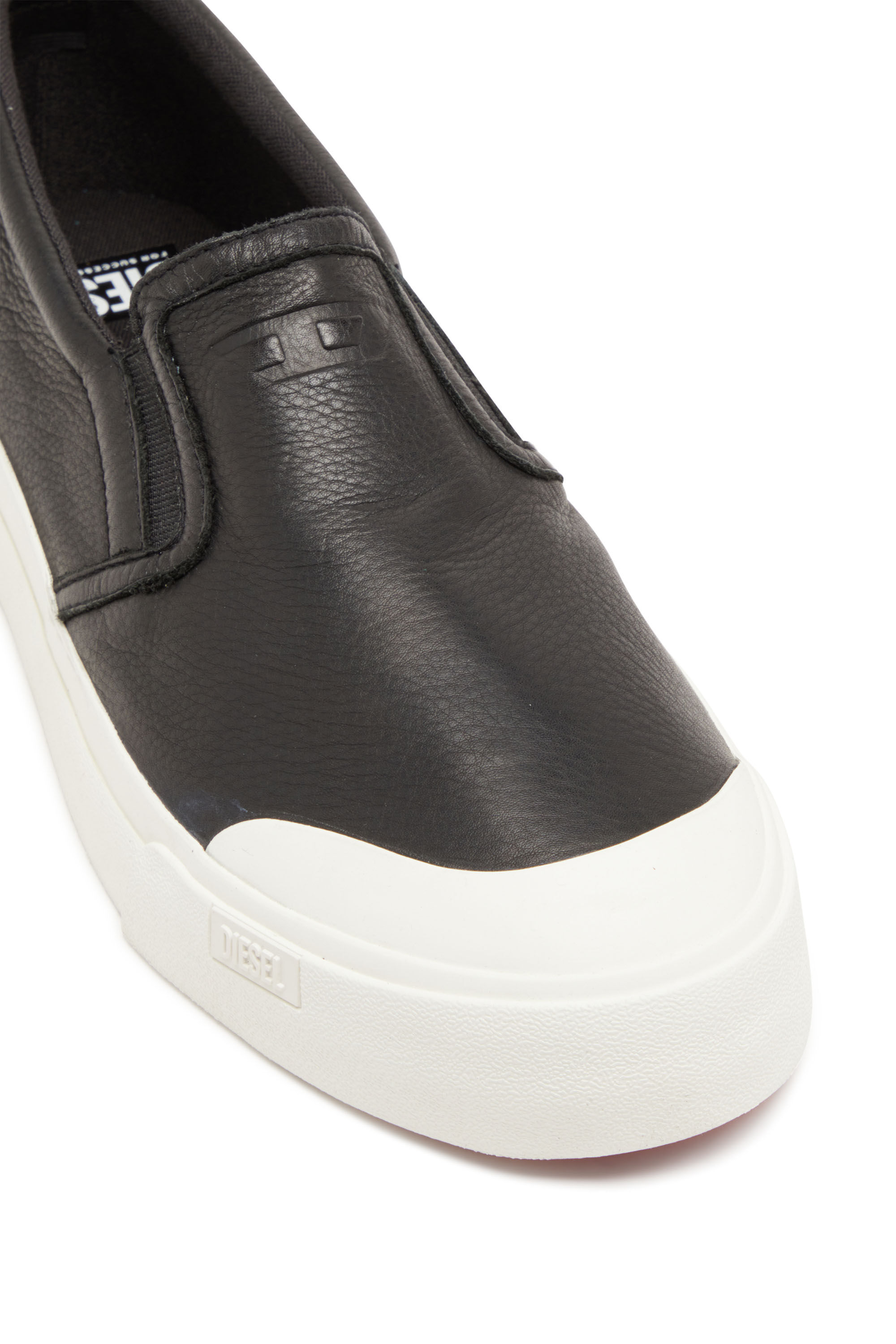 Diesel - S-ATHOS SLIP ON, Man S-Athos-Slip-on sneakers in plain leather in Black - Image 6