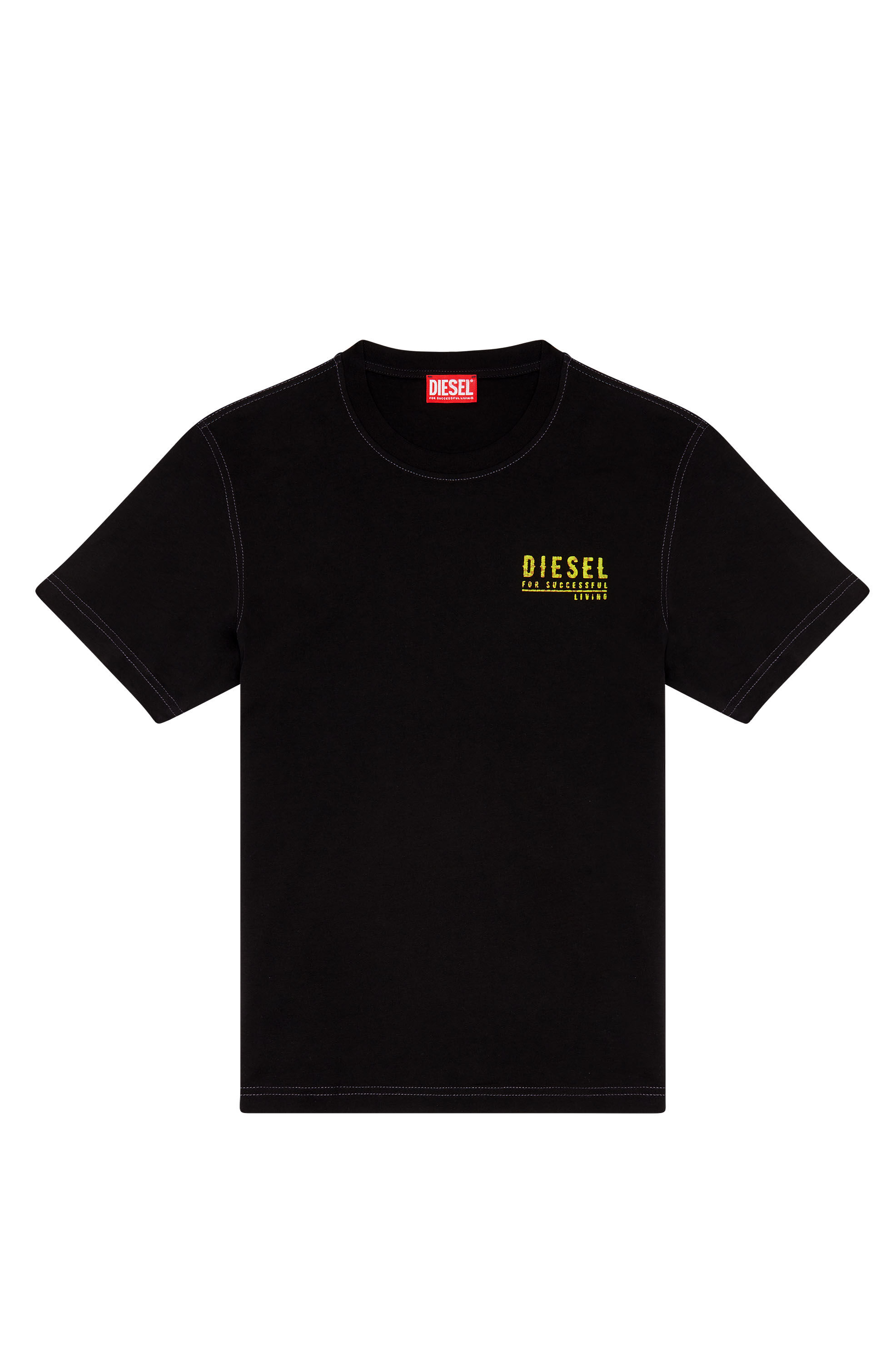 Diesel - T-DIEGOR-K72, Man T-shirt with mottled logo print in Black - Image 2