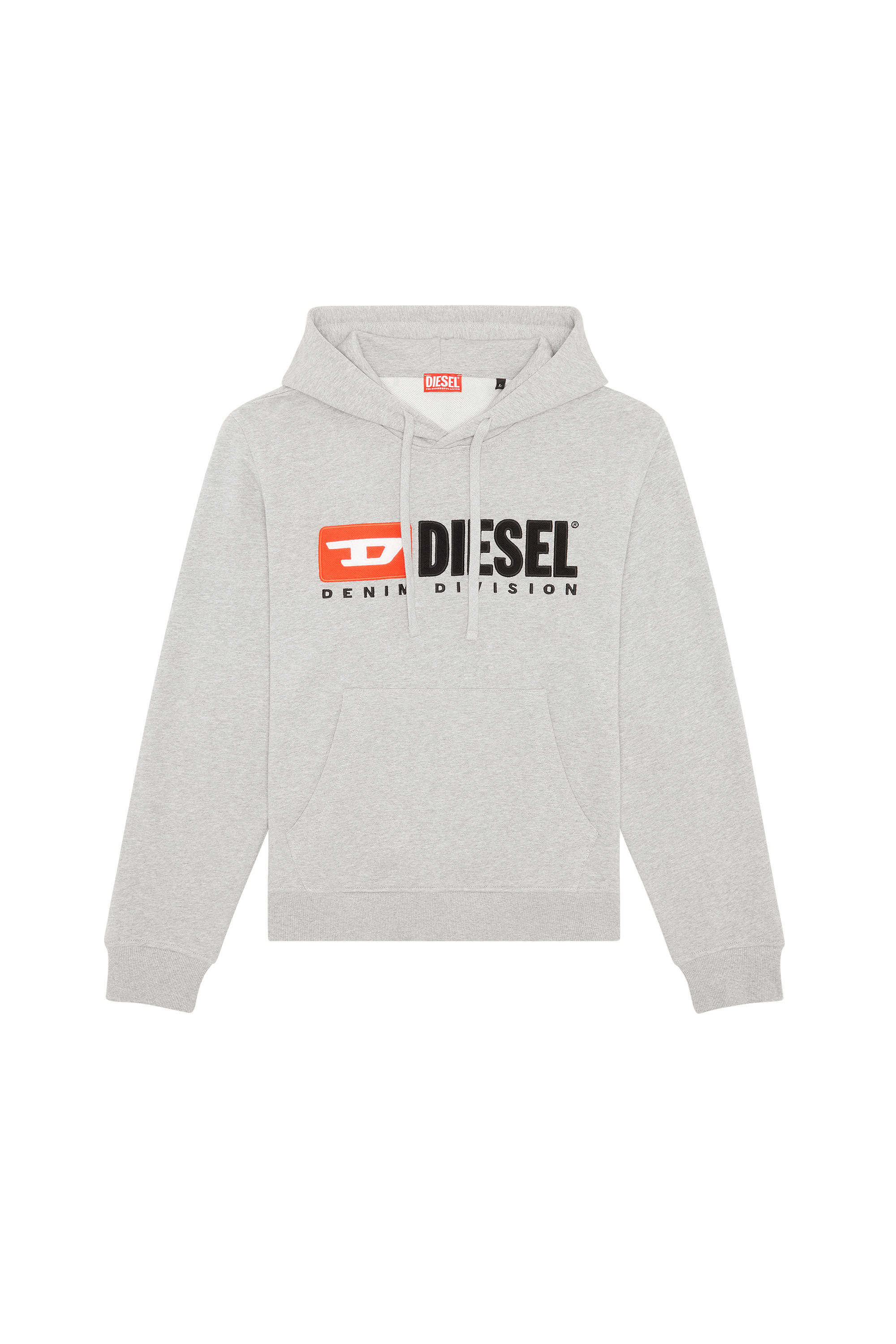Diesel - S-GINN-HOOD-DIV, Man Hoodie with logo appliqué in Grey - Image 2